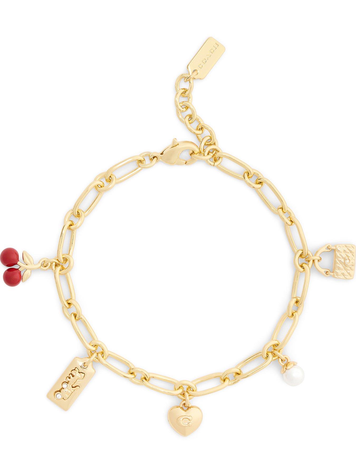 COACH Enamel Cherry Mixed Charm Bracelet