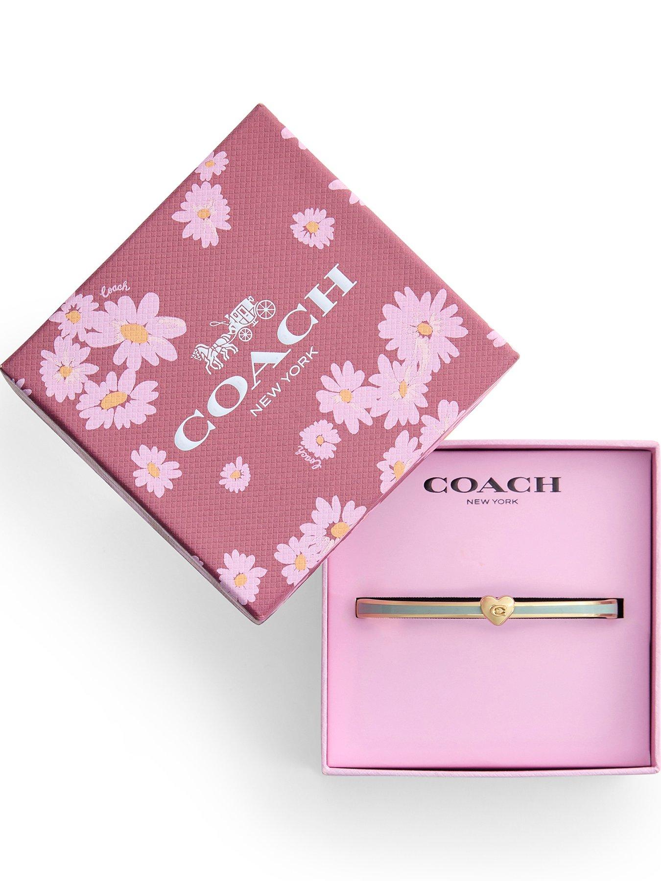 COACH Heart Enamel Thin Hinged Bangle Boxed - Green
