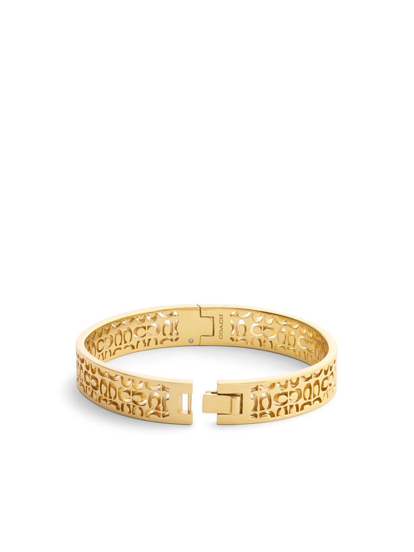 Image 2 of 3 of COACH Quilted C Hinged Bangle - Gold