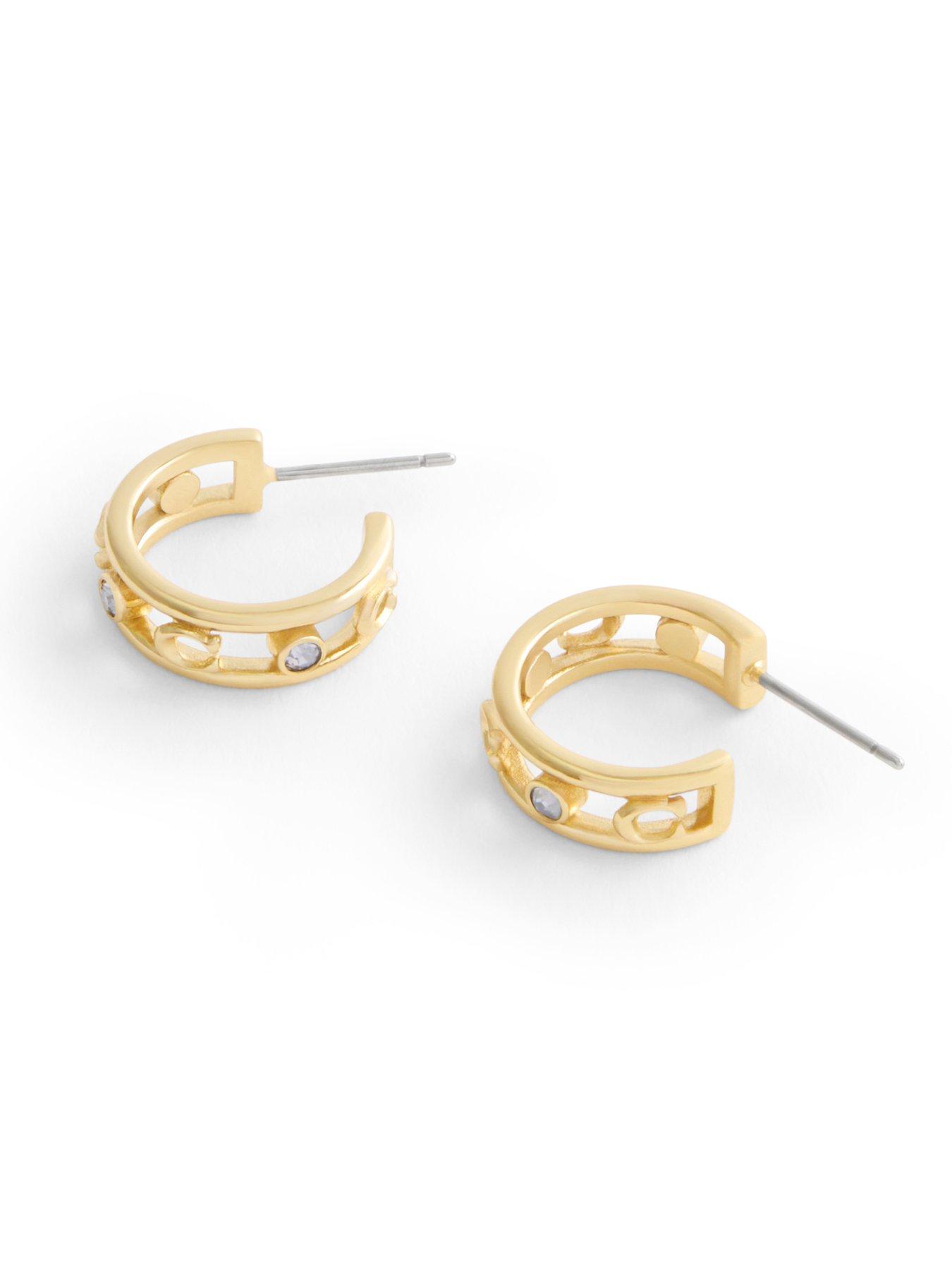 Image 2 of 3 of COACH Open C Hoop Earrings - Gold
