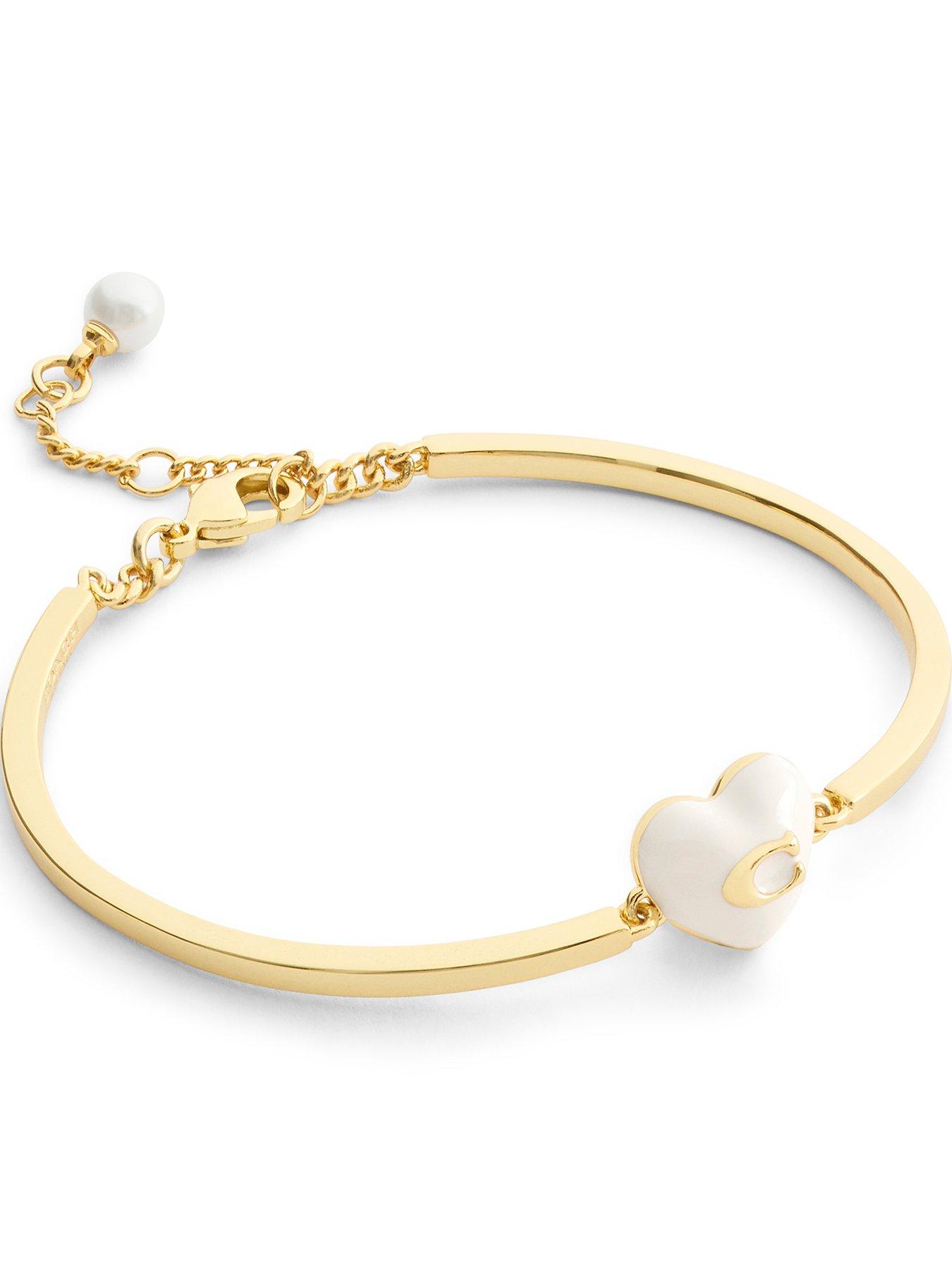 COACH Enamel C Heart Bracelet - White