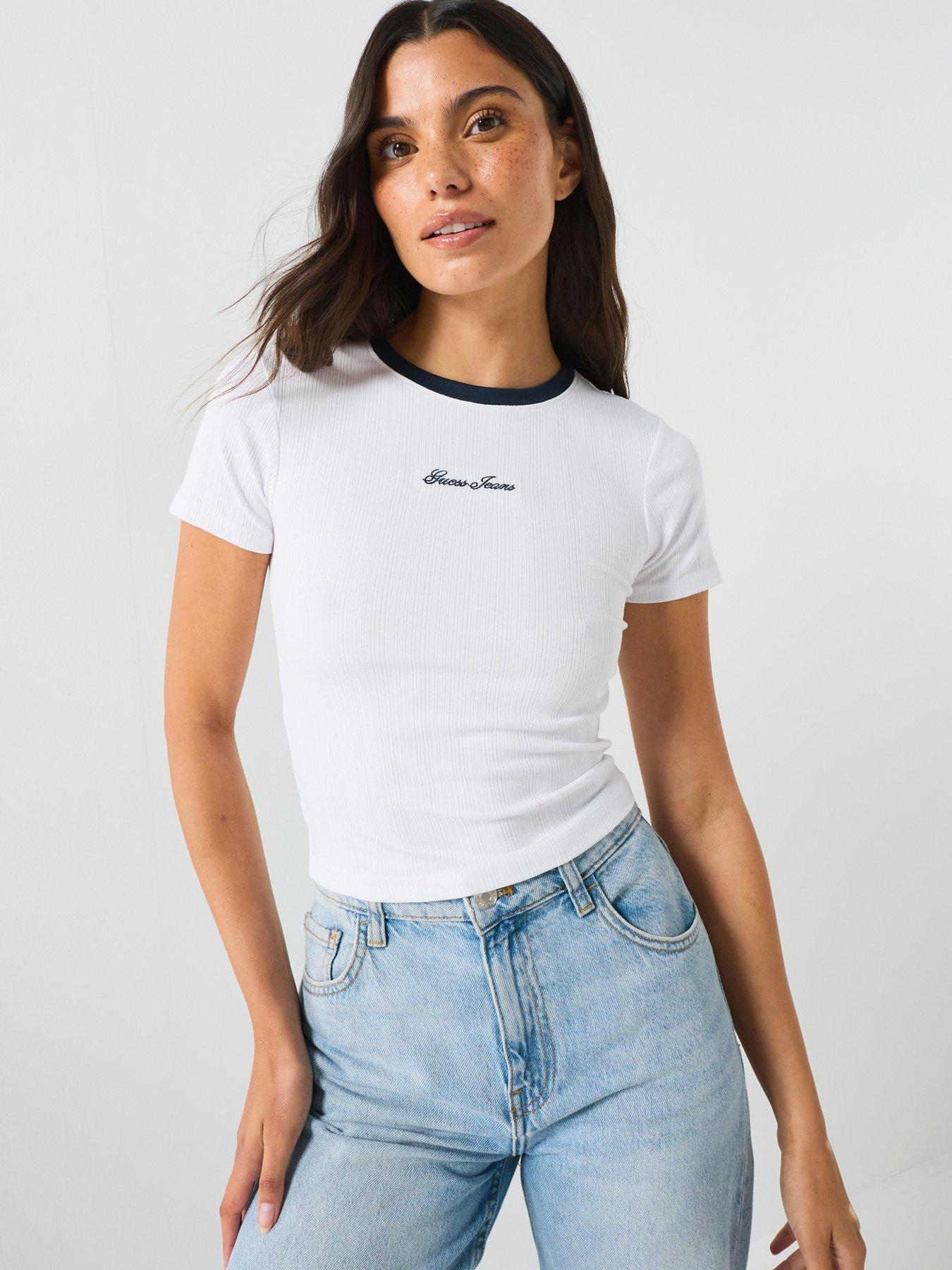 Guess Jeans Embro Ringer T-Shirt - White