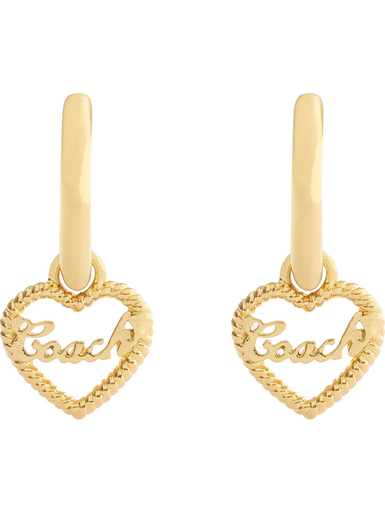 COACH Heart Huggie Earrings - Gold