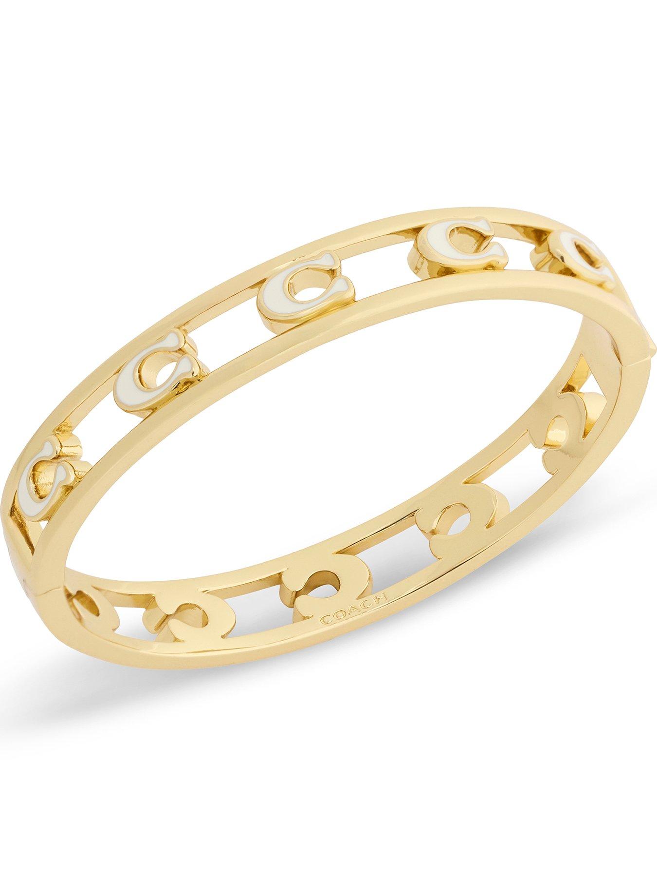 COACH Open Enamel C Hinged Bangle - Cream