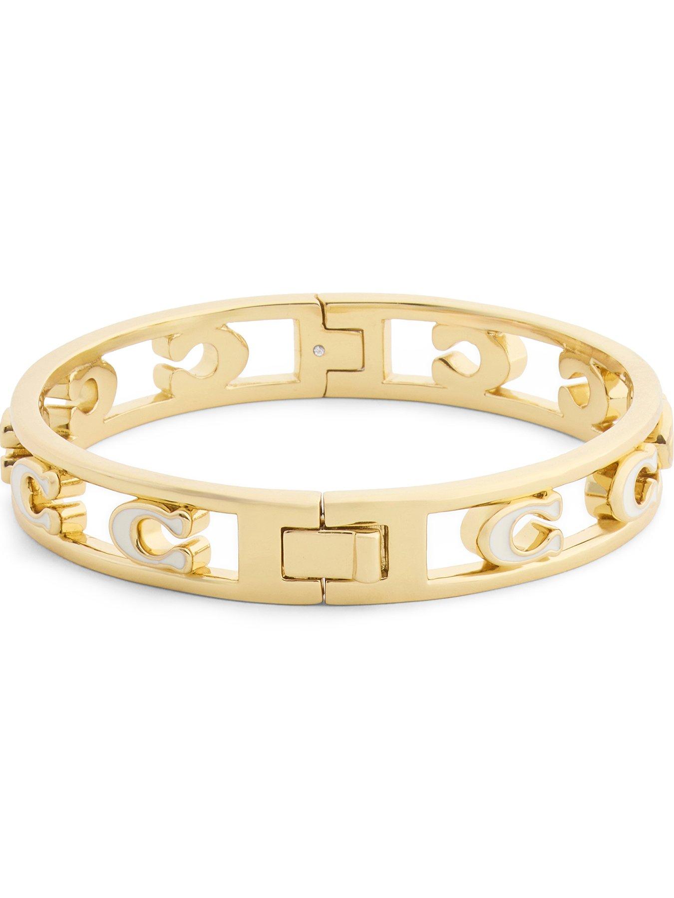 Image 3 of 4 of COACH Open Enamel C Hinged Bangle - Cream