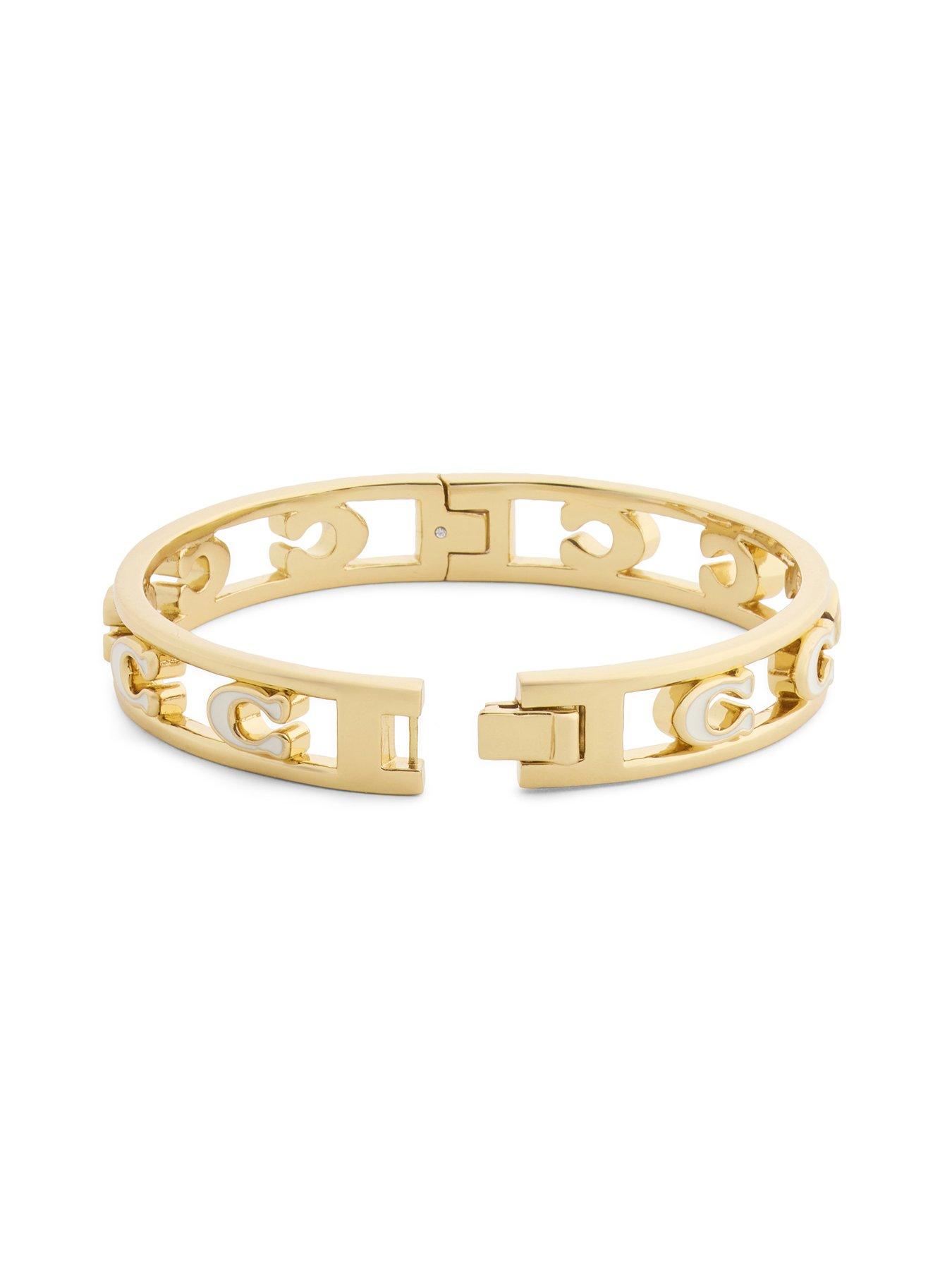 Image 4 of 4 of COACH Open Enamel C Hinged Bangle - Cream