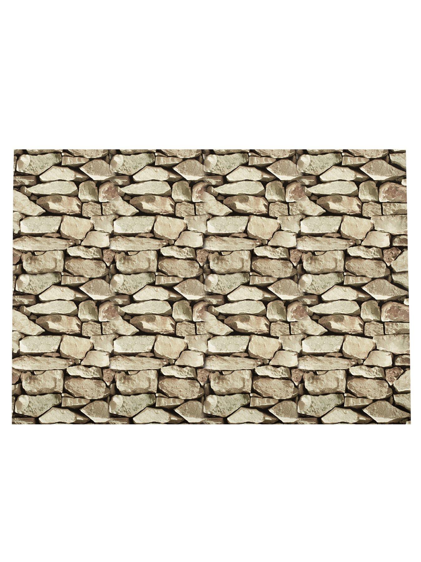 Living and Home 9.5m Rustic Stone Brick Textured PVC Wallpaper | Very