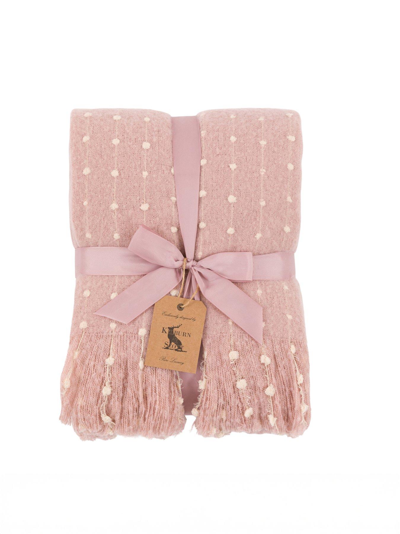Gallery Direct Dot Faux Cashmere 4 way ribbon  &  swing tag Throw