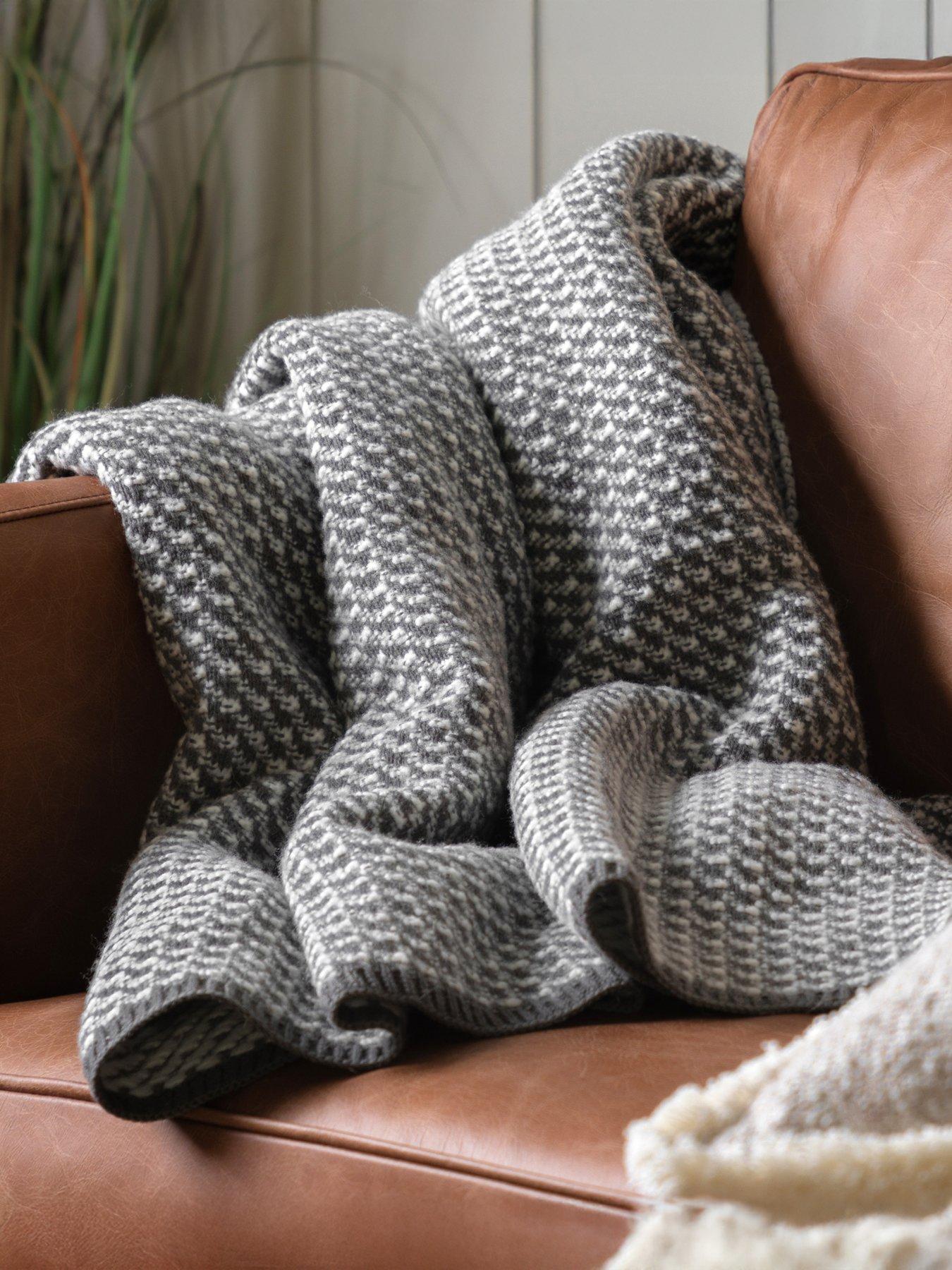 Gallery Cross Knit Throw Grey 1300x1700mm