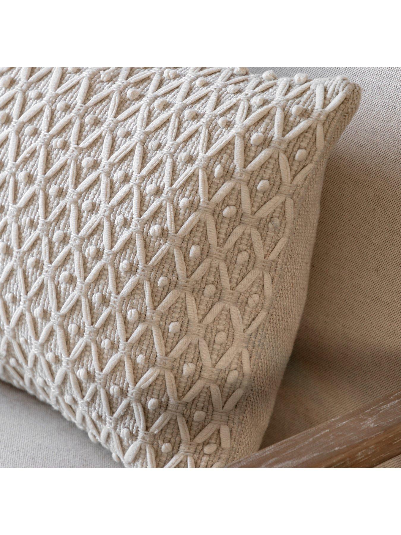 Image 4 of 4 of Gallery Direct Cheslyn Woven Cushion Cream 350x500mm