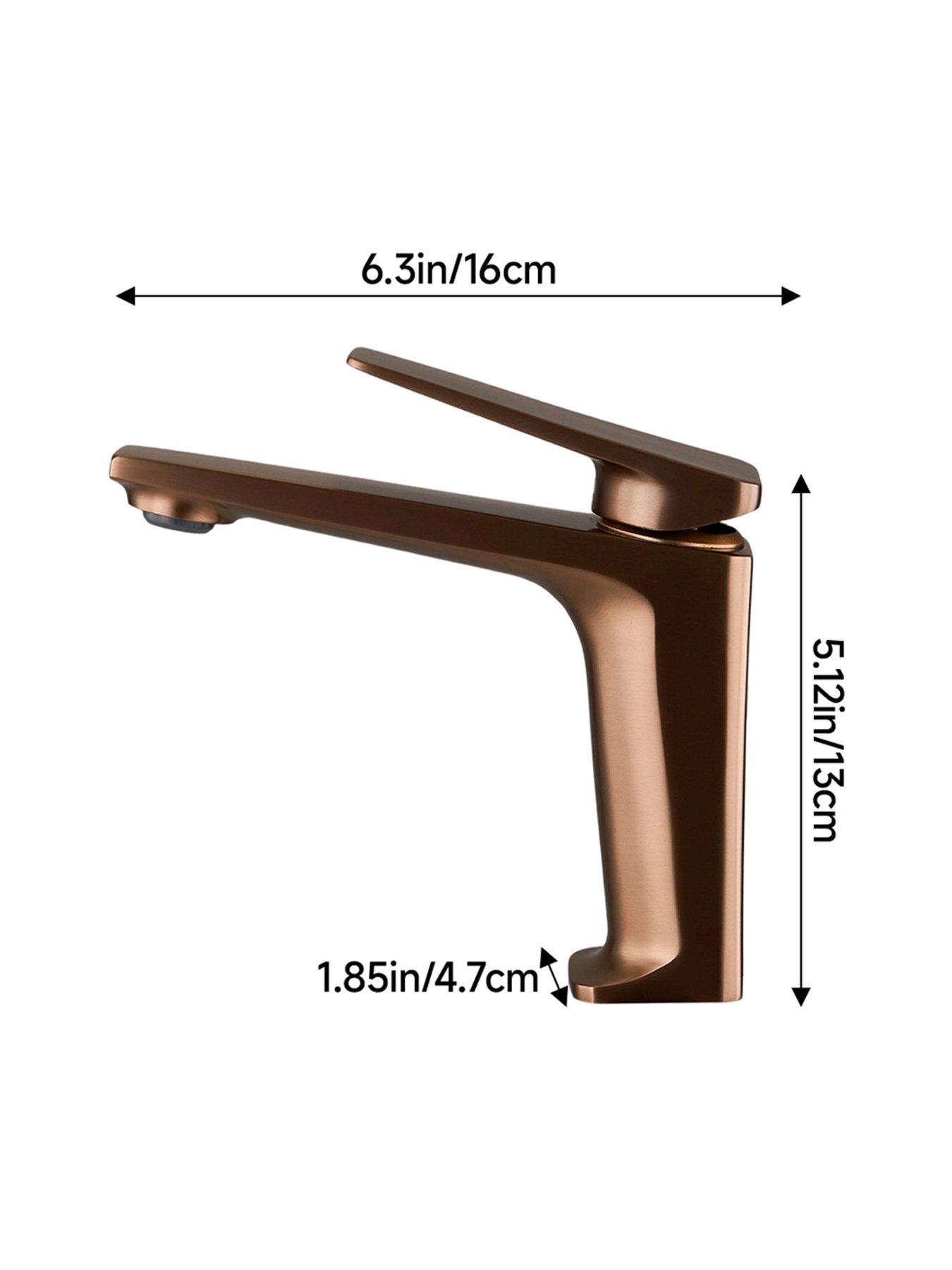Image 7 of 7 of Living and Home Rose Gold Metal Basin Mixer Tap with Single Lever