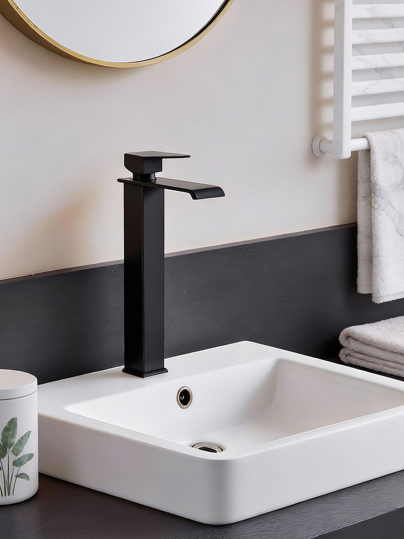 Image 1 of 7 of Living and Home Black 304 Stainless Steel Basin Mixer Tap