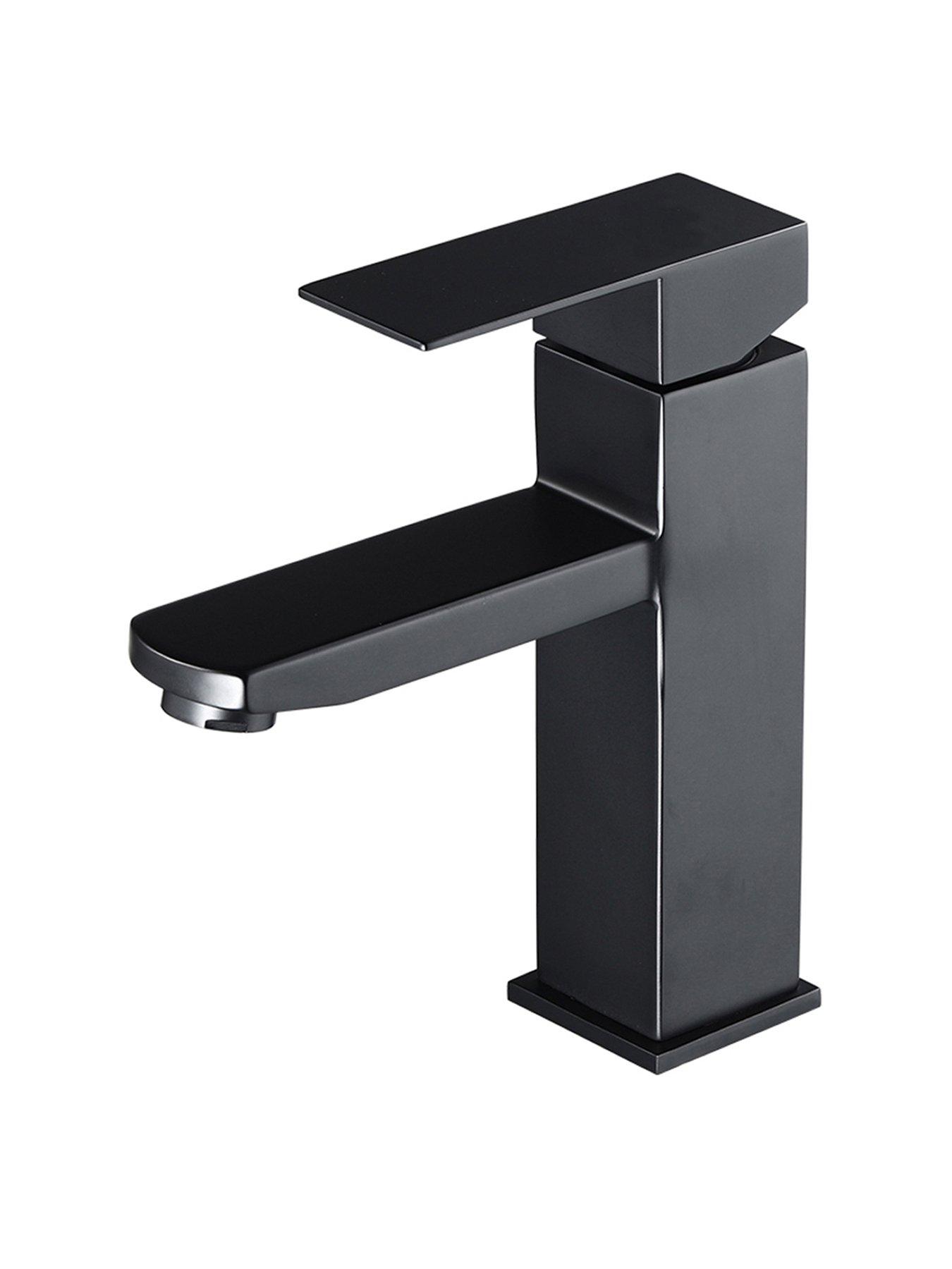 Living and Home Matte Black Single Handle Stainless Steel Bathroom Tap
