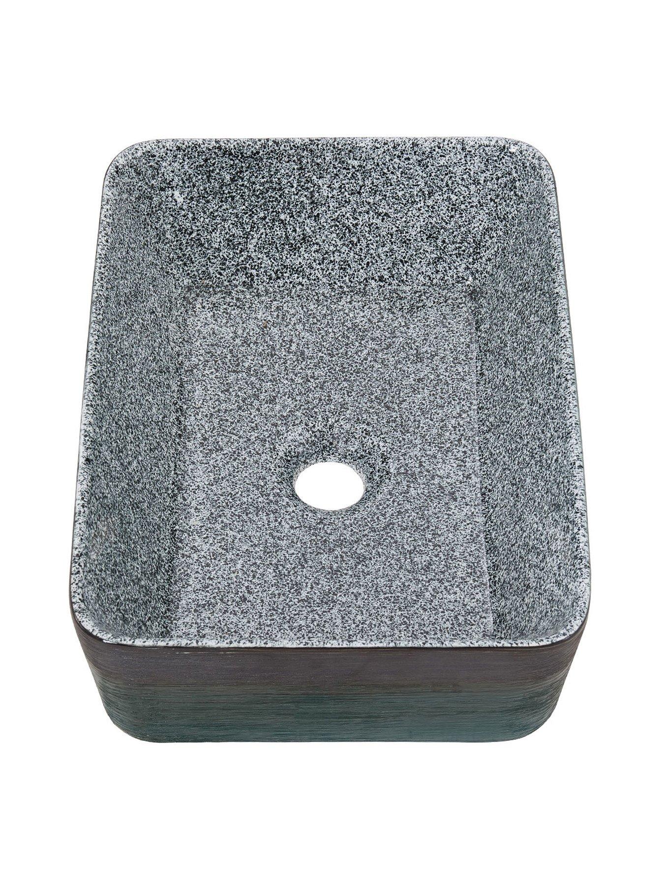 Living and Home Rounded Rectangle Ceramic Countertop Washbasin Vessel ...