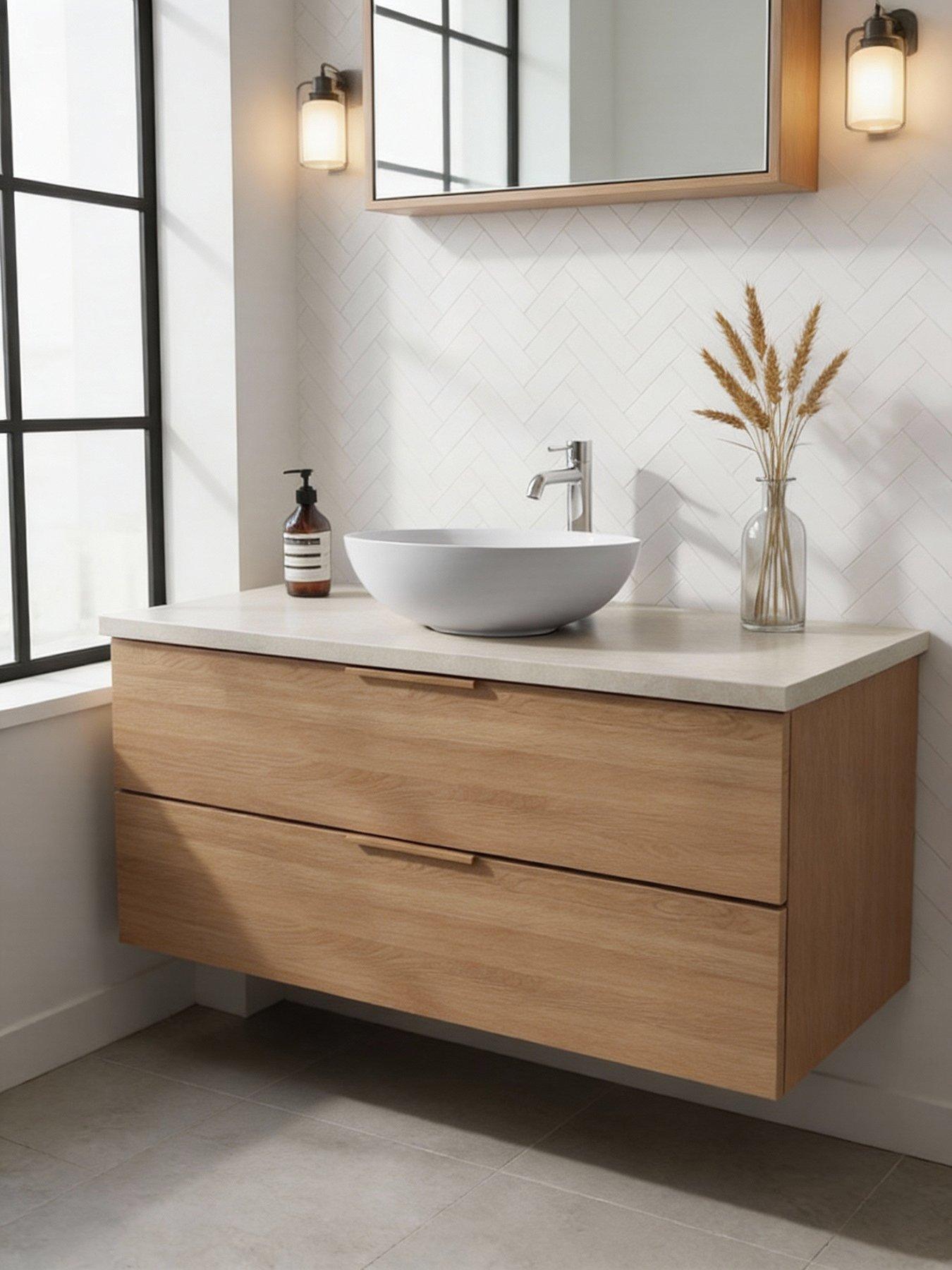Image 6 of 7 of Living and Home Round Light Grey Ceramic Countertop Washbasin With Waste Kit