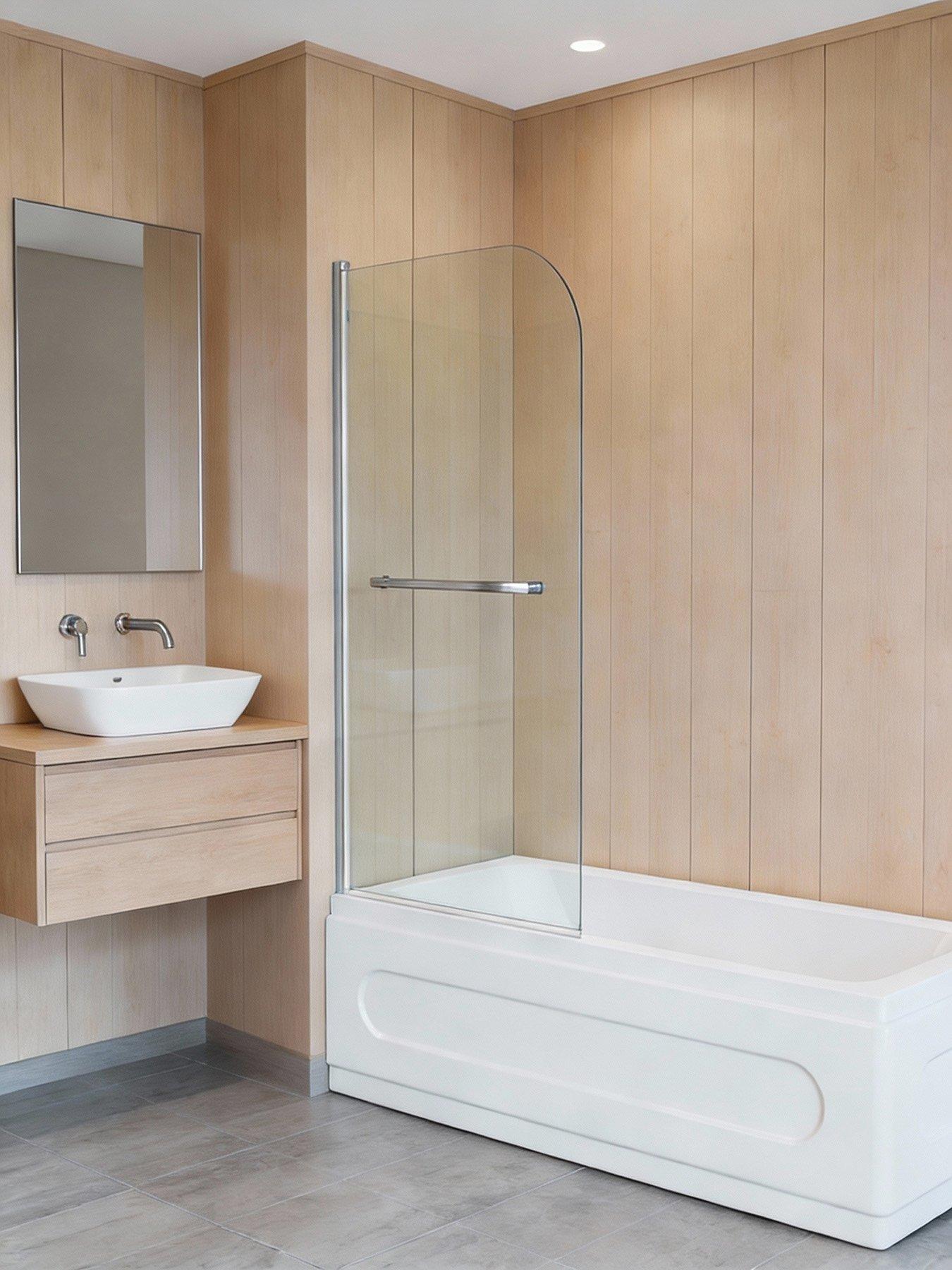 Living and Home 180 Degree Rotation Over Bath Shower Screen | Very
