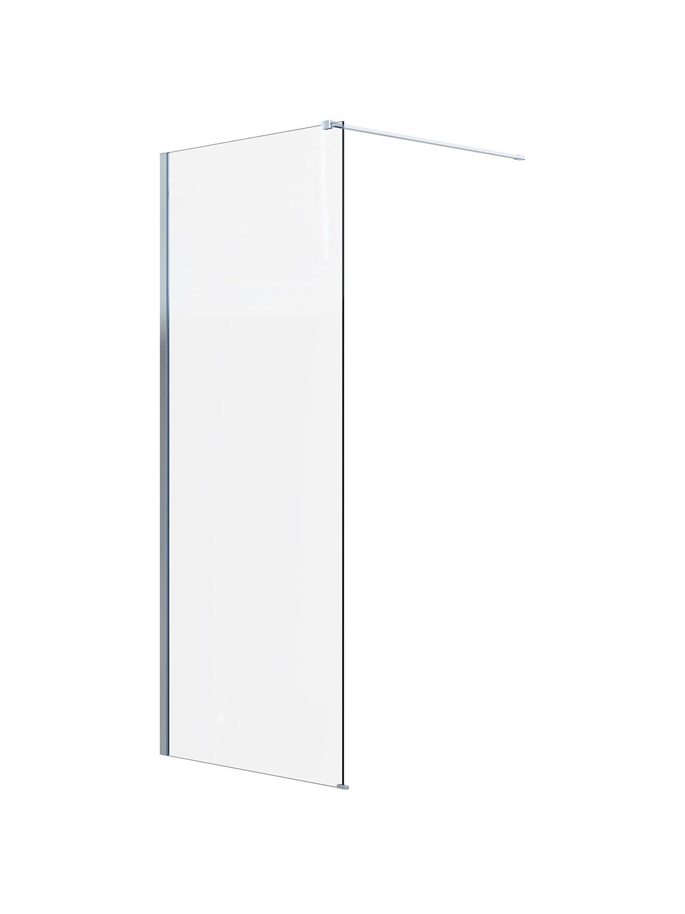 Living and Home Transparent Tempered Glass Walk-in Shower Screen Panel ...