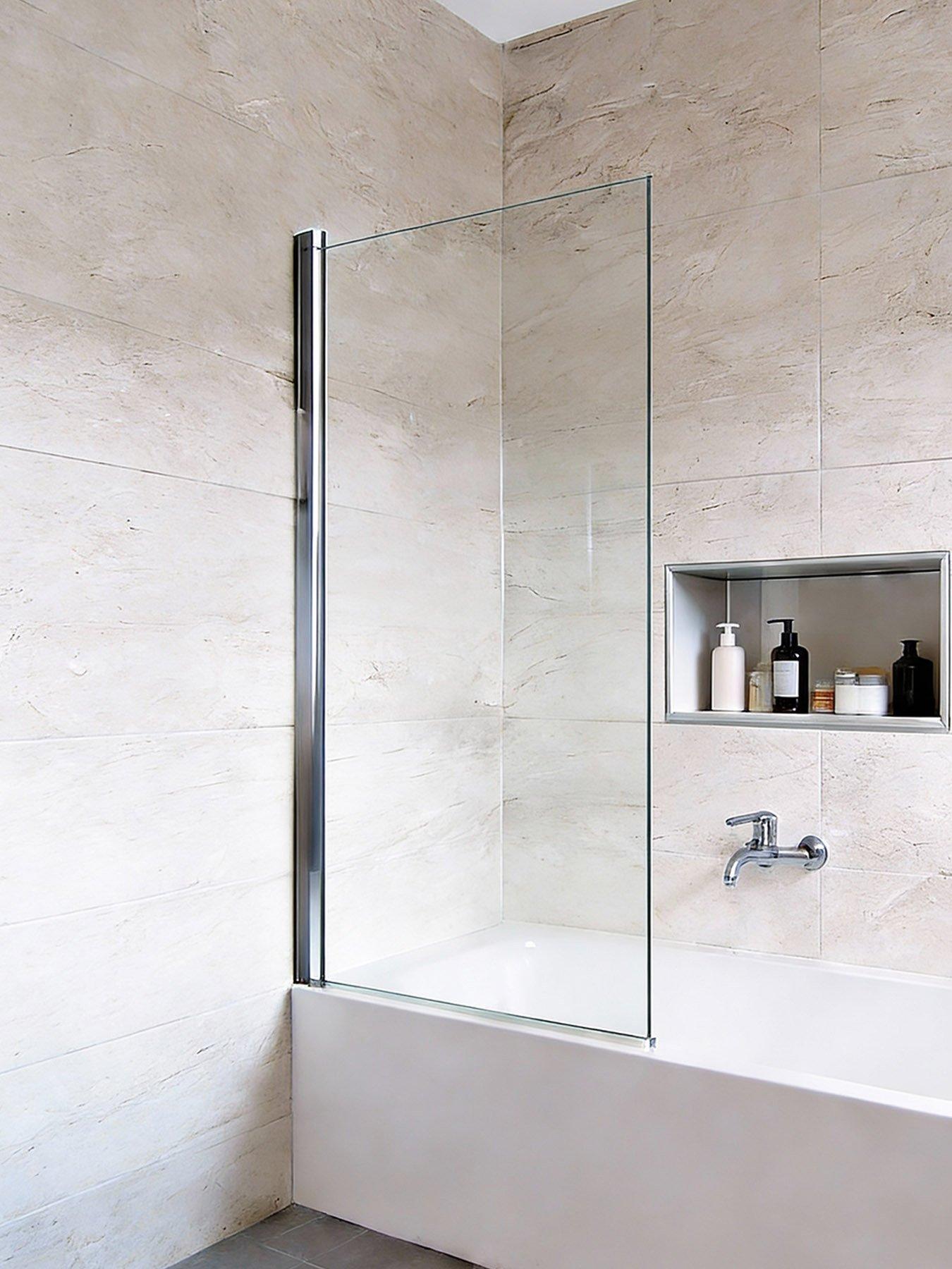 Living and Home Transparent Glass 180 Degree Rotating Shower Screen 80*140 cm