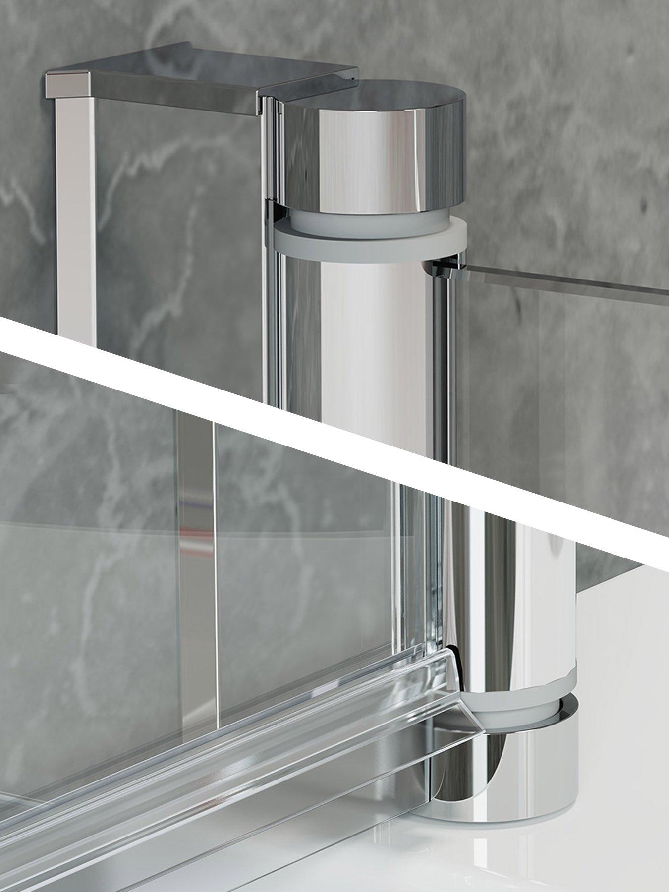 Living and Home Transparent Glass 180 Degree Rotating Shower Screen 80* ...