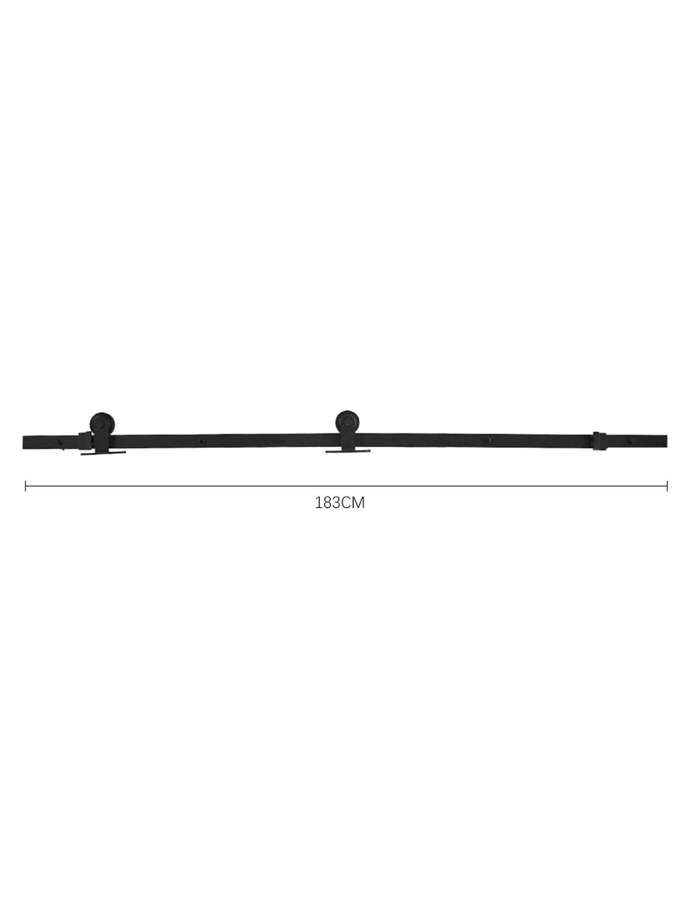 Image 6 of 7 of Living and Home 4 Lites Clear Glass Sliding Barn Door with 6ft Hardware Kit
