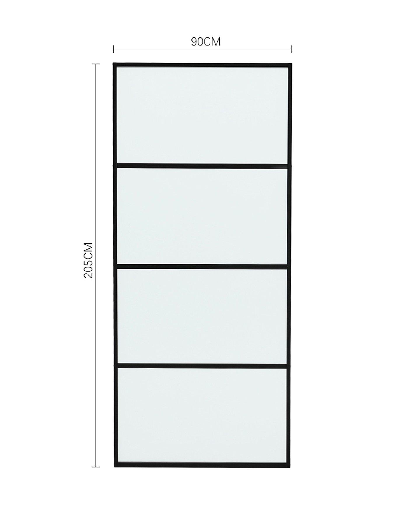 Image 7 of 7 of Living and Home 4 Lites Clear Glass Sliding Barn Door with 6ft Hardware Kit