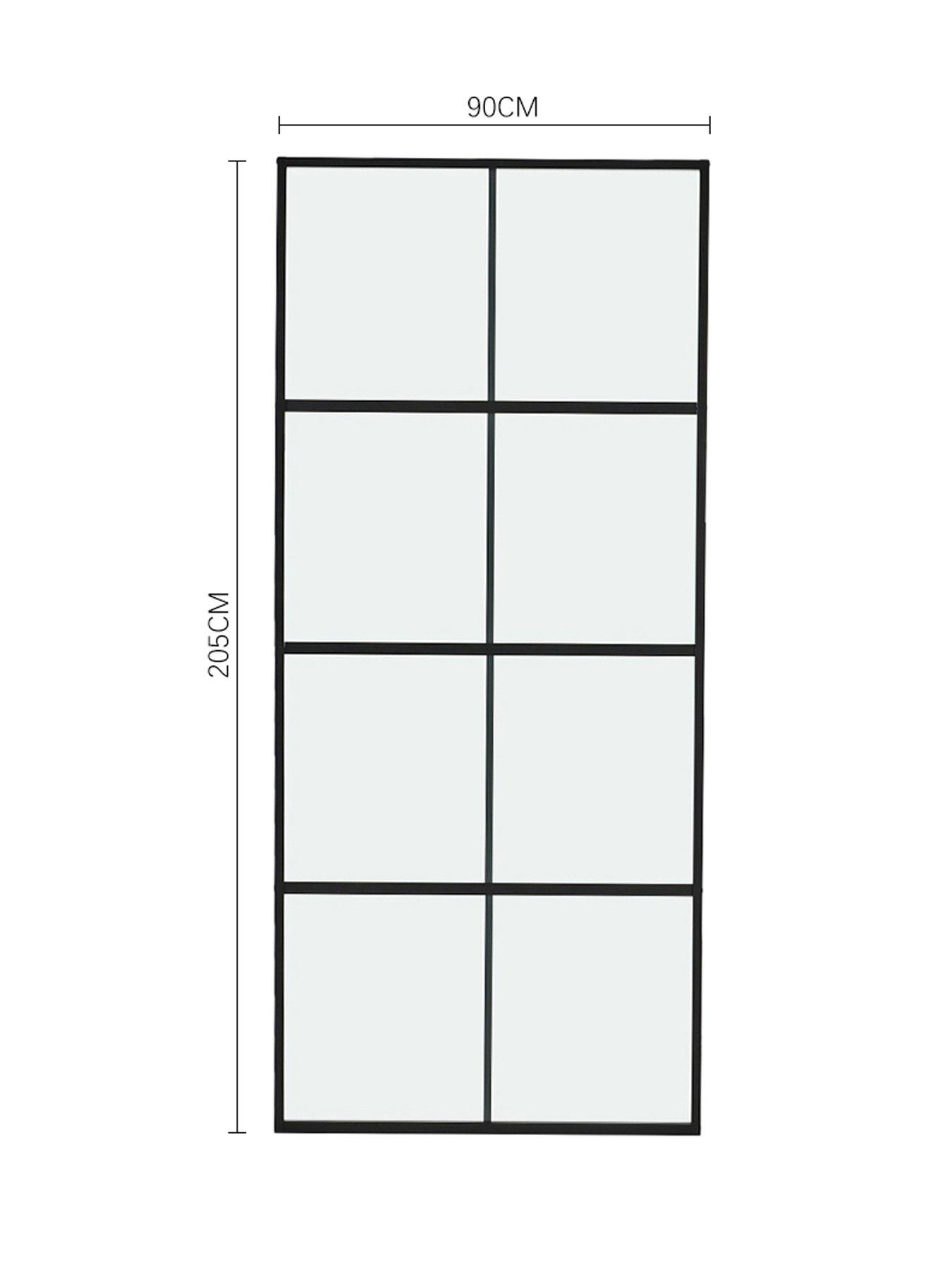 Image 6 of 7 of Living and Home 4 Lites Clear Glass Sliding Barn Door with 6ft Hardware Kit