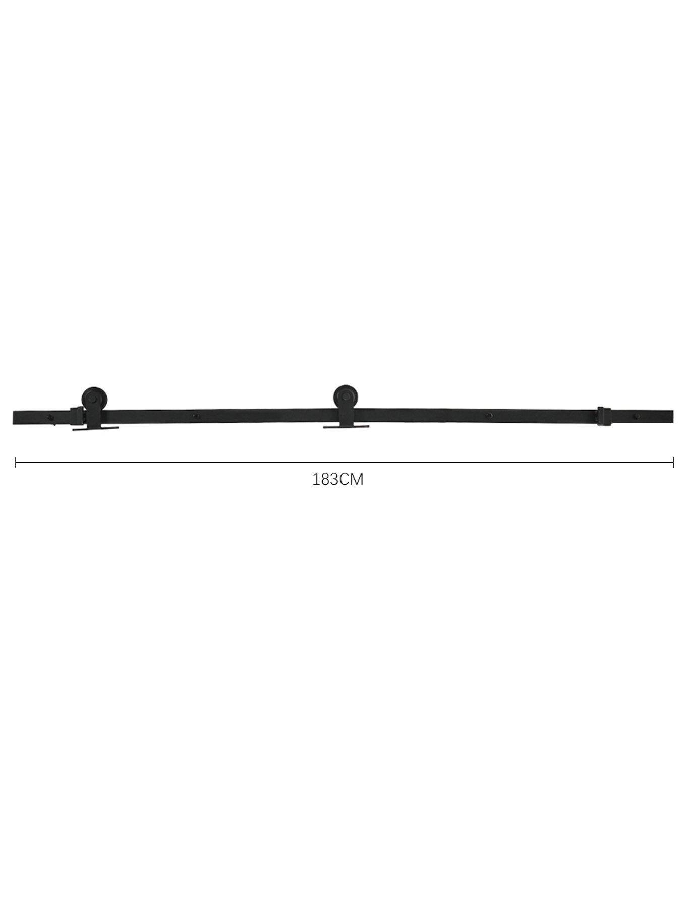 Image 7 of 7 of Living and Home 4 Lites Clear Glass Sliding Barn Door with 6ft Hardware Kit