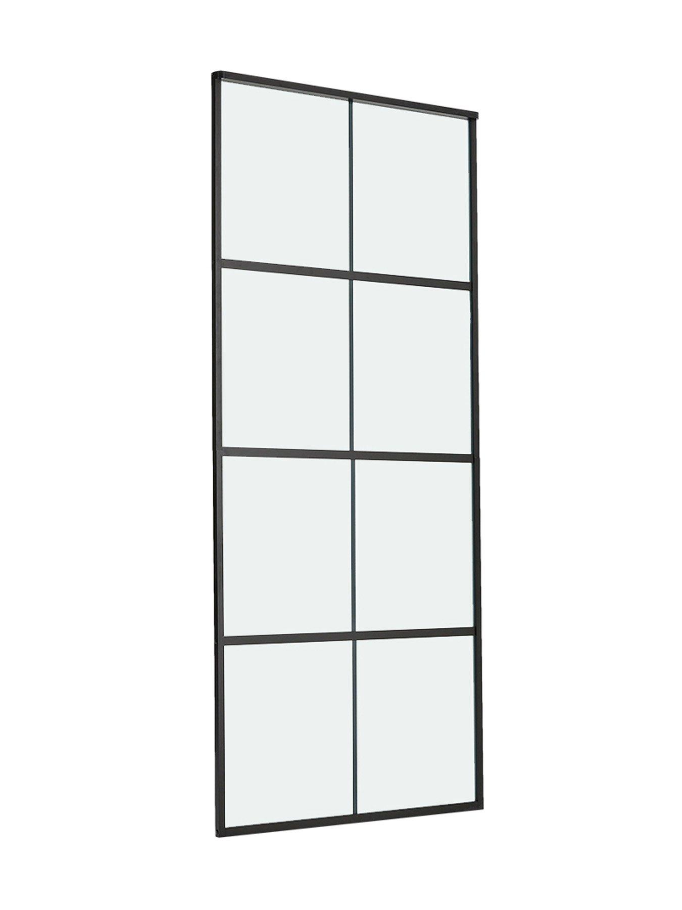 Image 2 of 7 of Living and Home Frosted Glass Sliding Barn Door with 6ft Hardware Kit