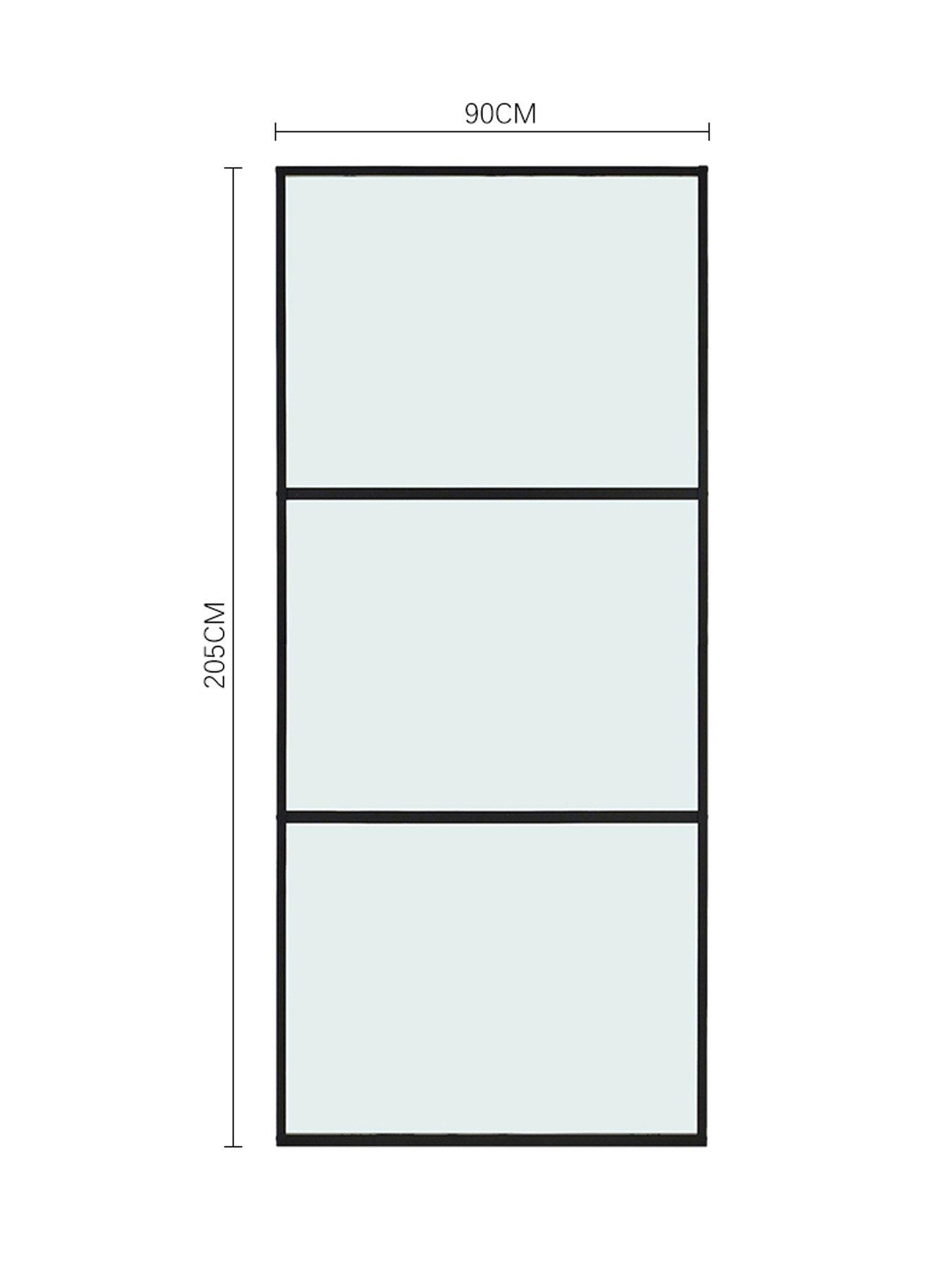 Image 6 of 7 of Living and Home 3 Lite Frosted Glass Sliding Barn Door with 6ft Hardware Kit