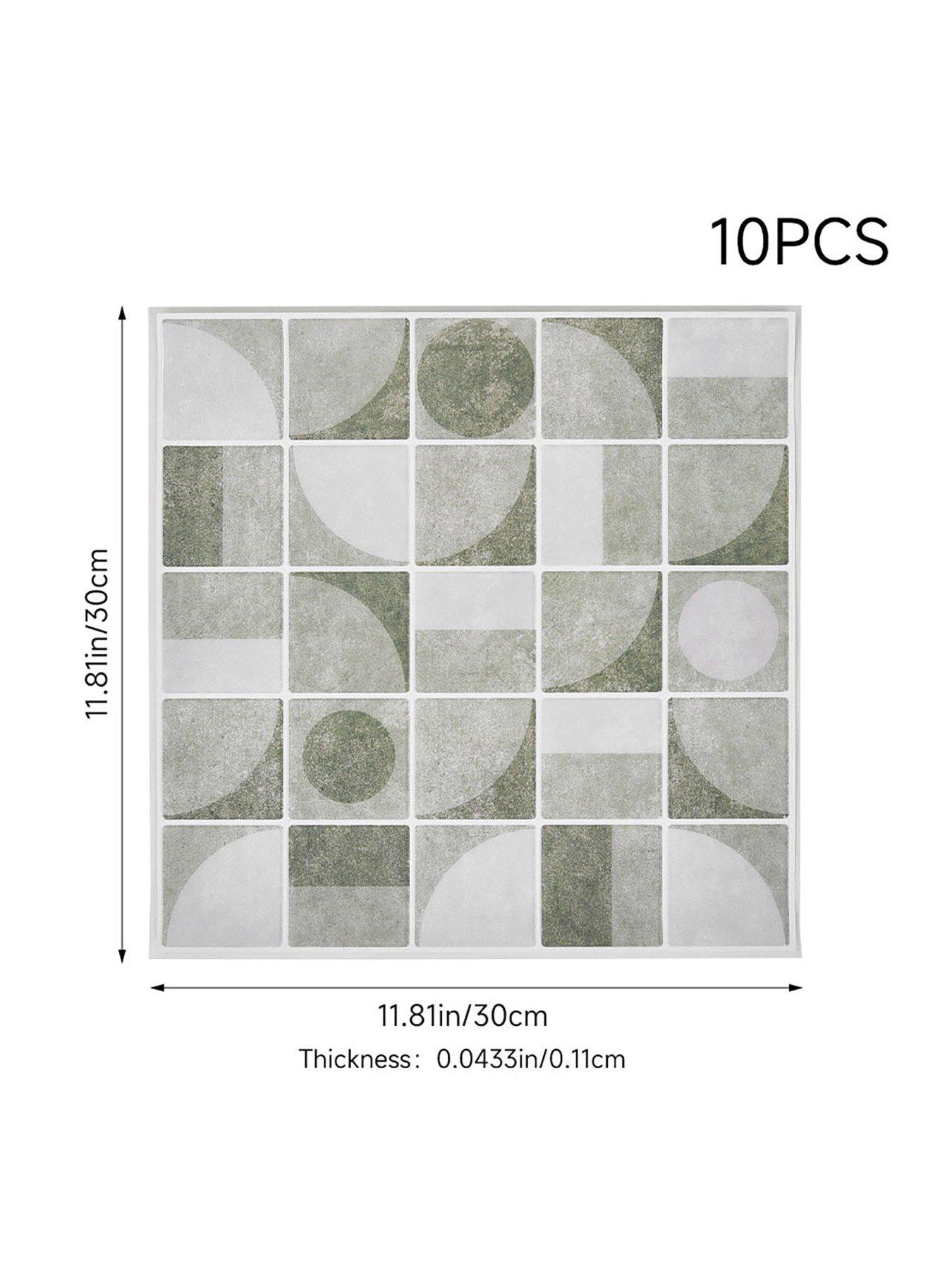 Image 7 of 7 of Living and Home 10Pcs Self-adhesive Geometric Retro Camel Wall Tile Stickers