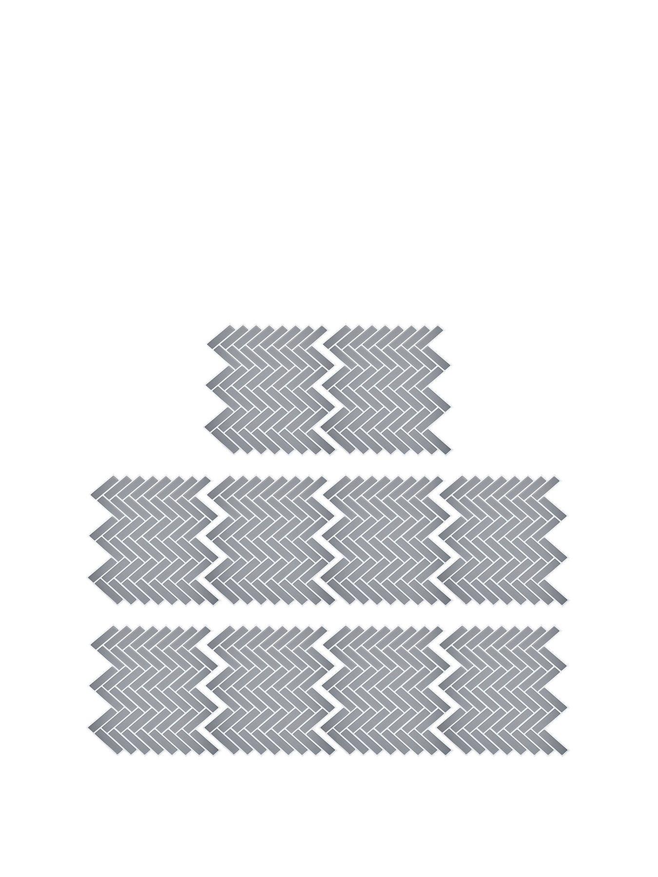 Living and Home 10Pcs Grey Self-Adhesive Wall Tile Stickers | Very