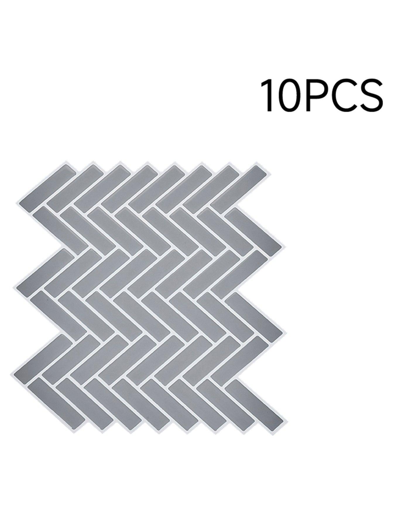 Living and Home 10Pcs Grey Self-Adhesive Wall Tile Stickers | Very