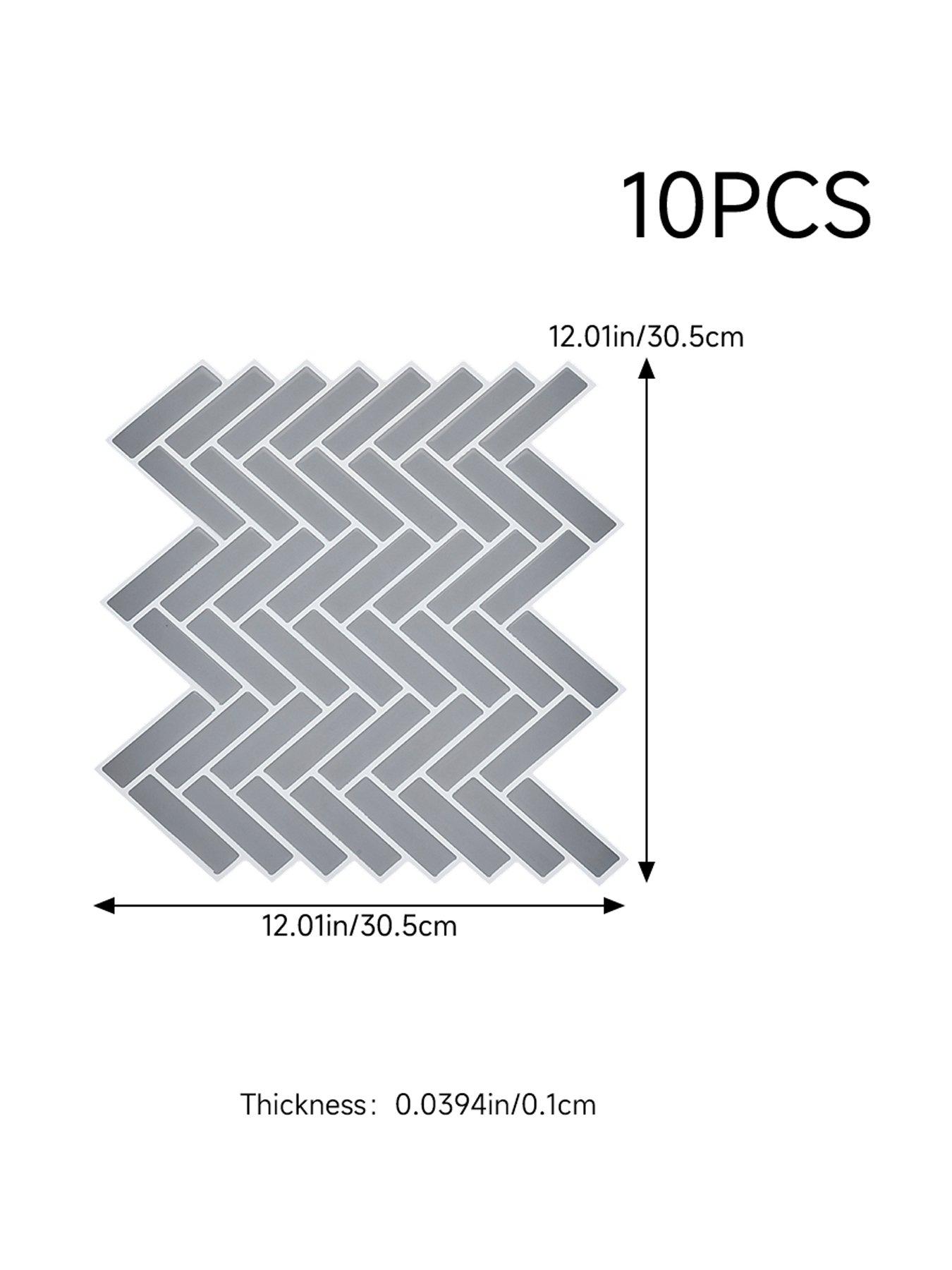 Living and Home 10Pcs Grey Self-Adhesive Wall Tile Stickers | Very