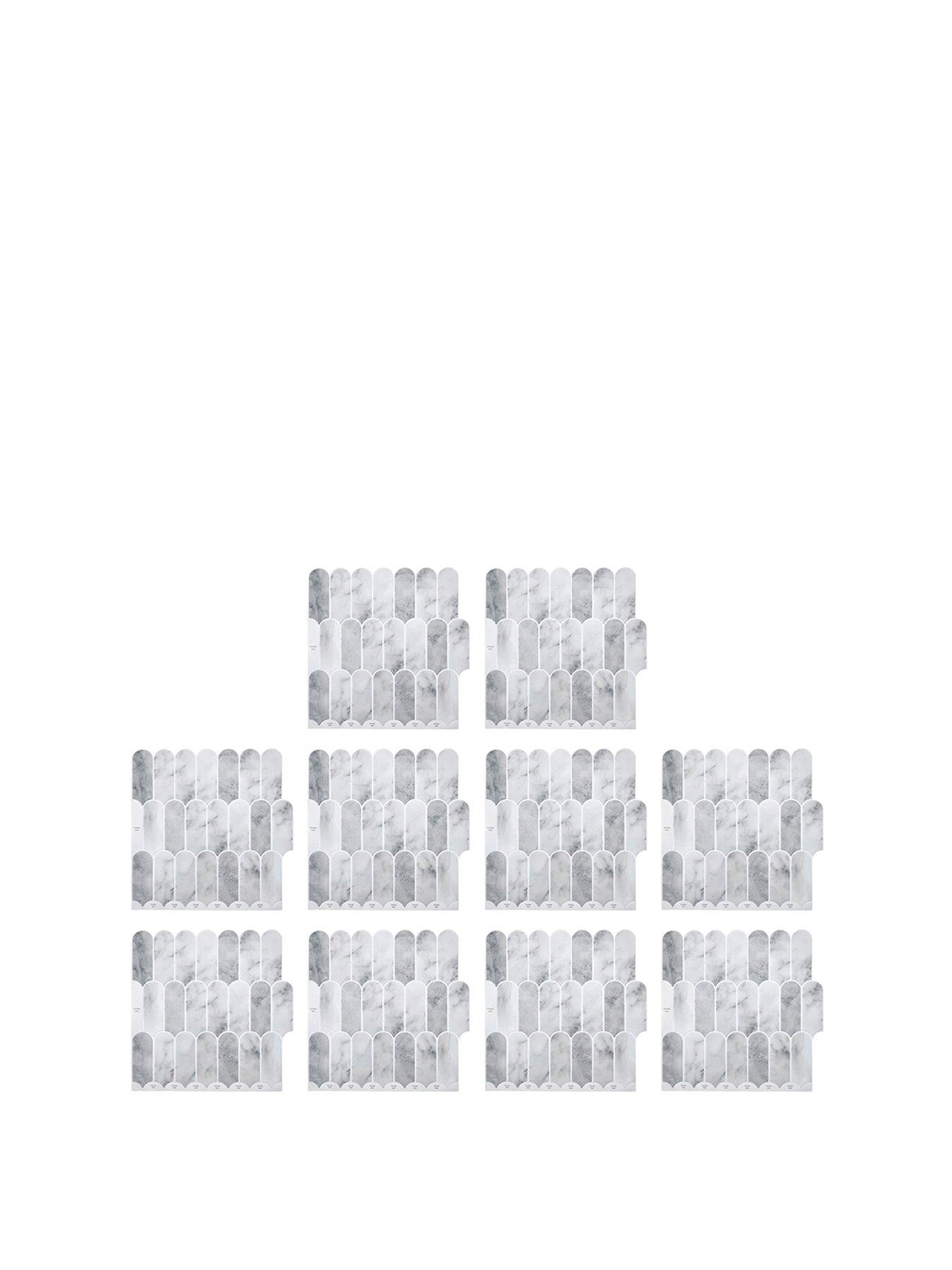 Image 2 of 7 of Living and Home 10pcs Light Grey Self-adhesive Wall Tile Stickers
