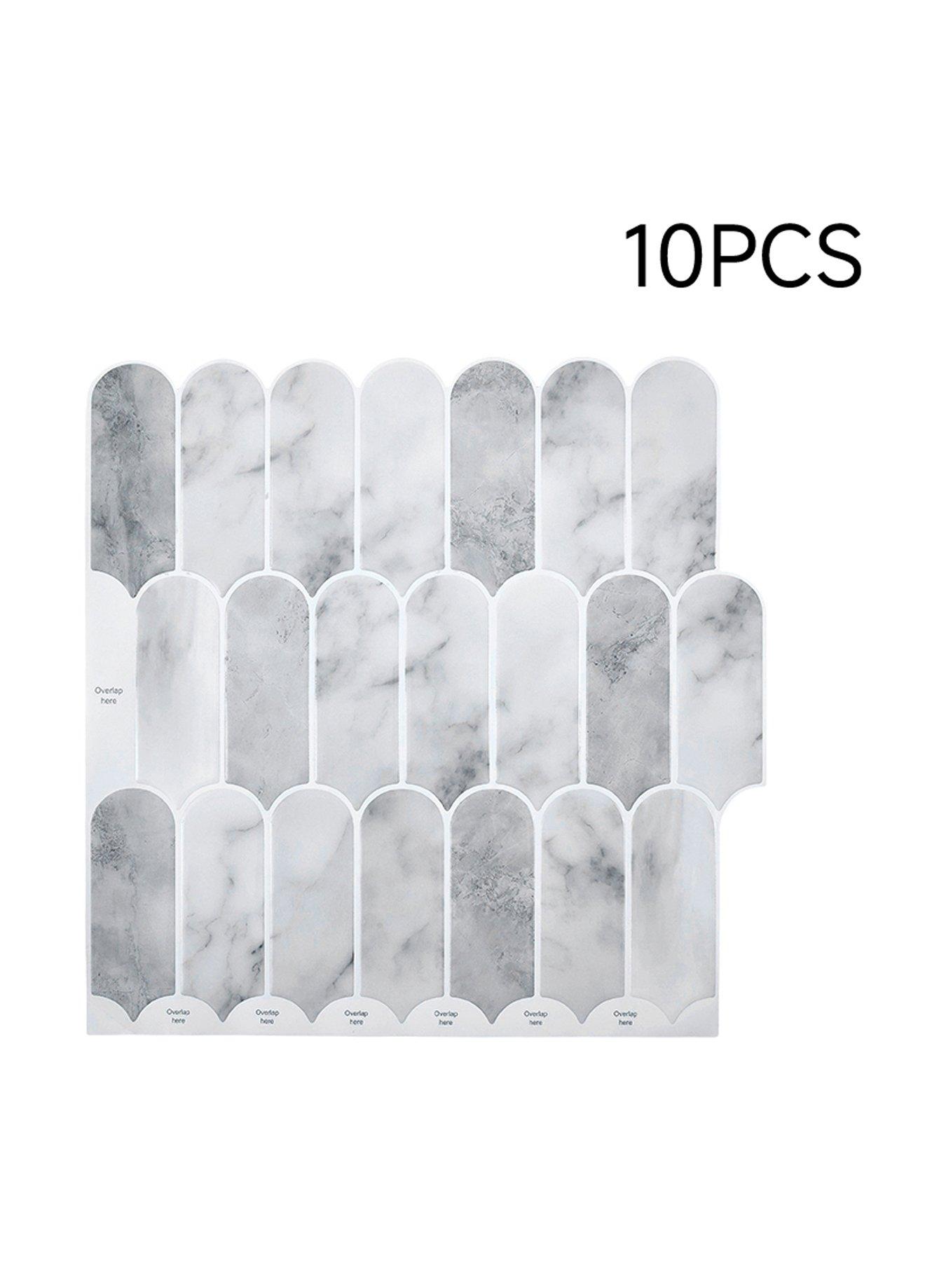 Image 3 of 7 of Living and Home 10pcs Light Grey Self-adhesive Wall Tile Stickers