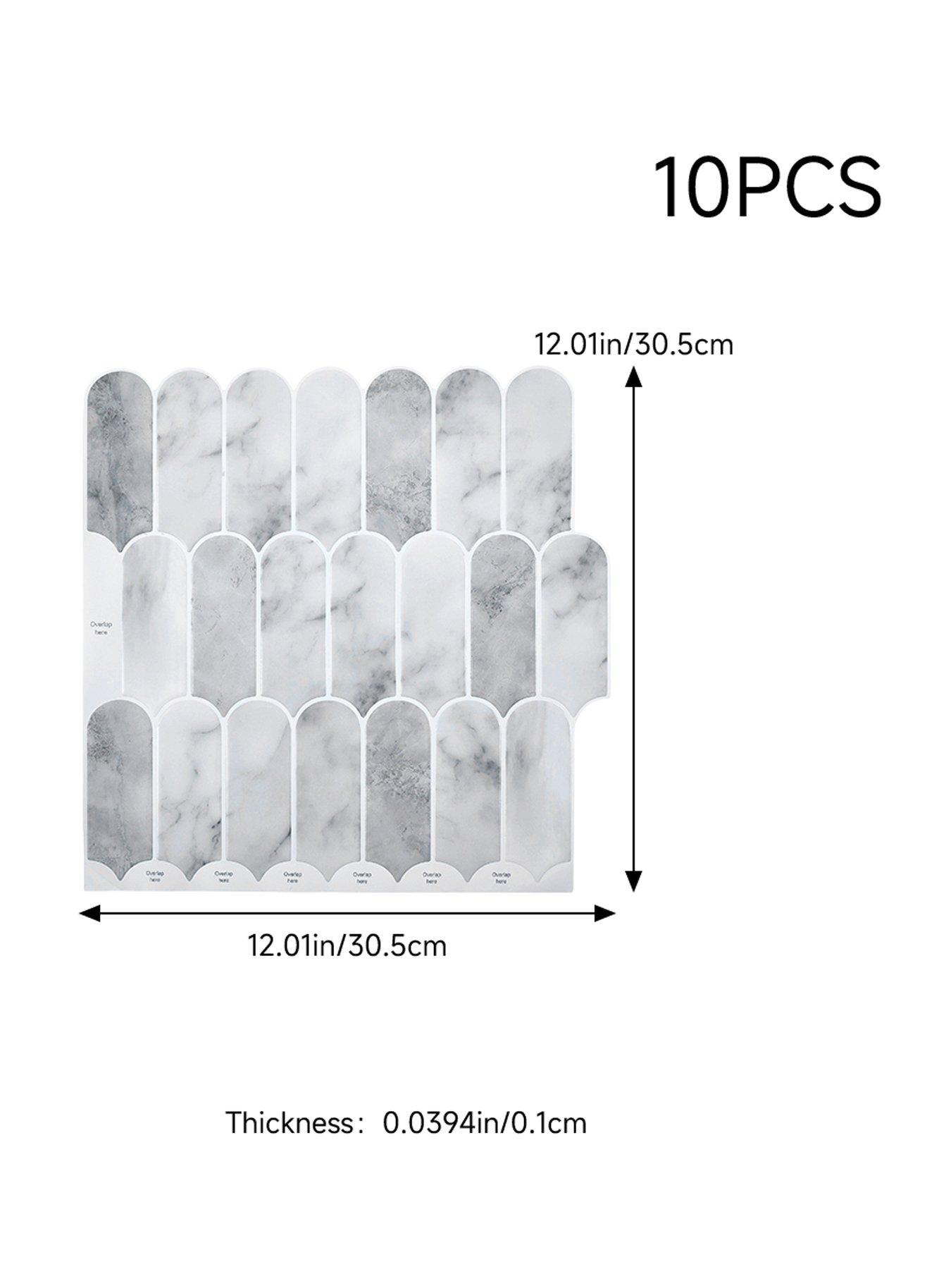 Image 7 of 7 of Living and Home 10pcs Light Grey Self-adhesive Wall Tile Stickers