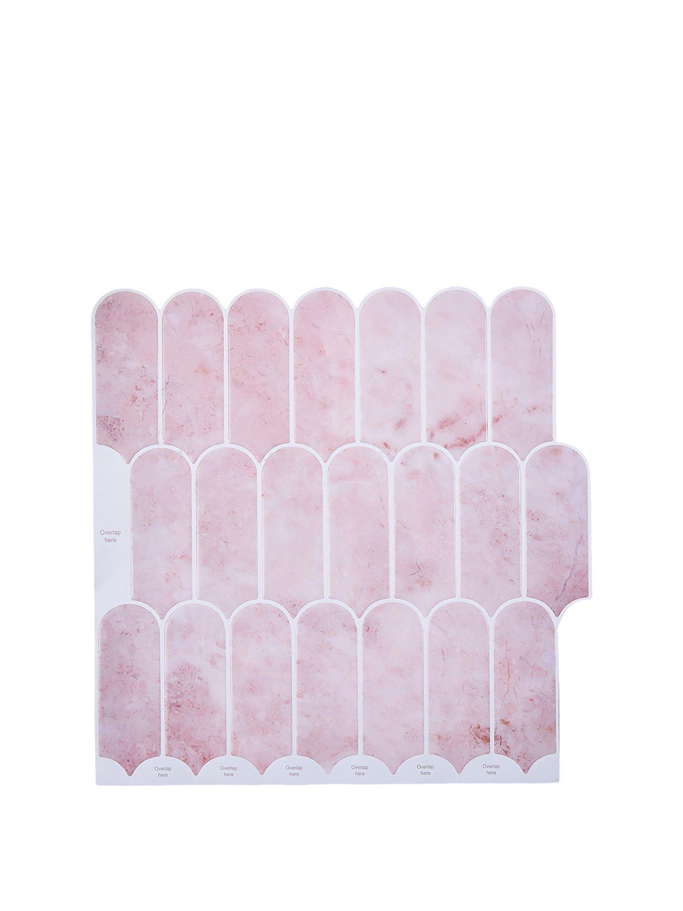 Image 2 of 6 of Living and Home 10pcs Pink Self-adhesive Wall Tile Stickers