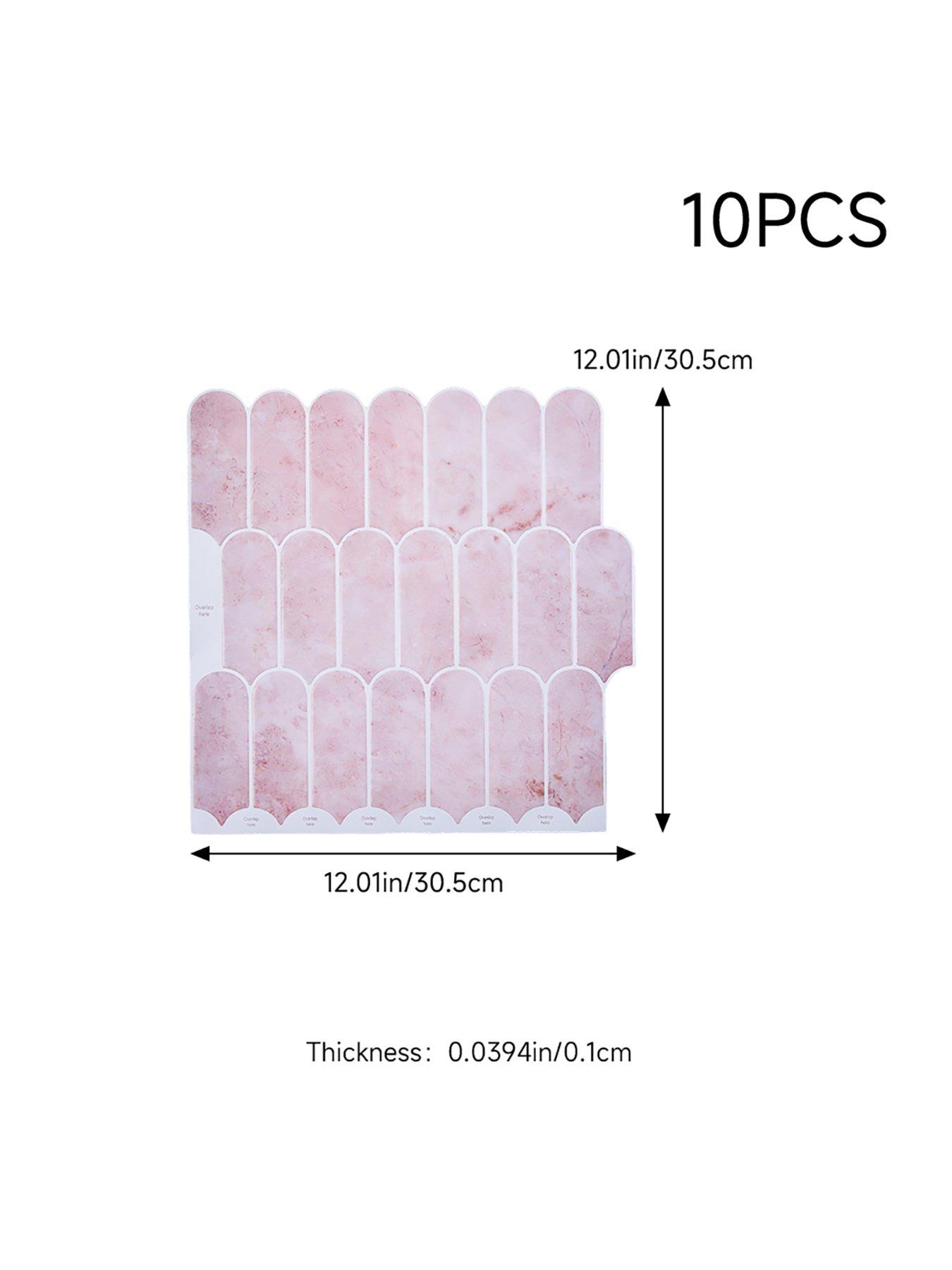 Image 6 of 6 of Living and Home 10pcs Pink Self-adhesive Wall Tile Stickers