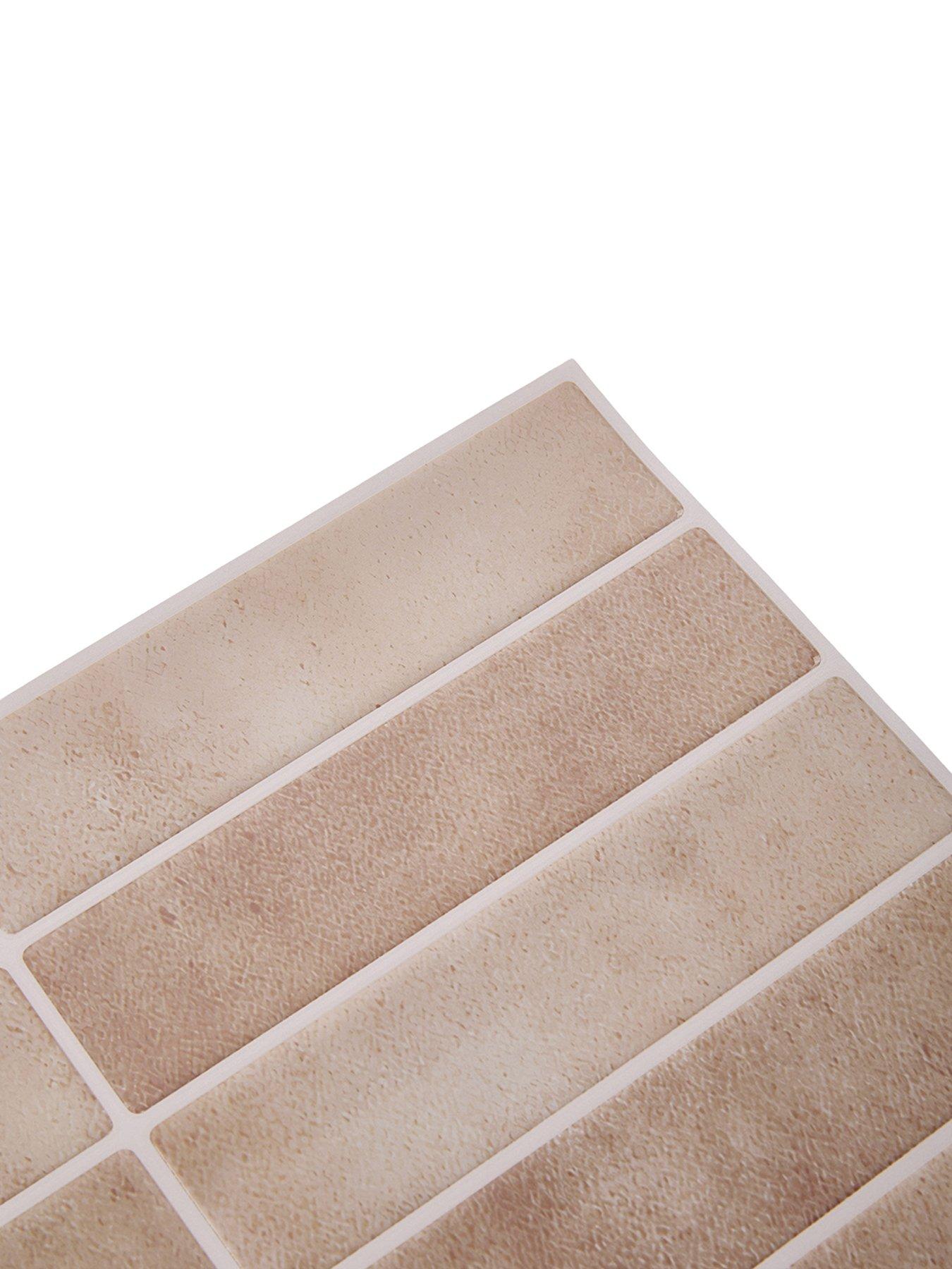 Image 3 of 7 of Living and Home 10Pcs Brown Self-Adhesive Wall Tile Stickers