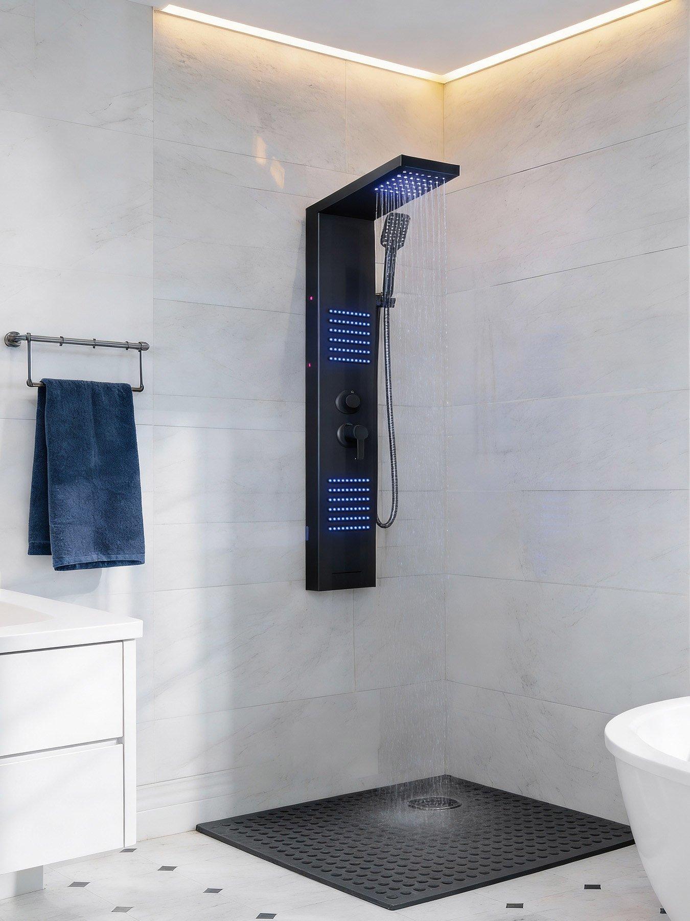 Image 5 of 6 of Living and Home Wall Mount Shower Panel Tower System with LED Lights