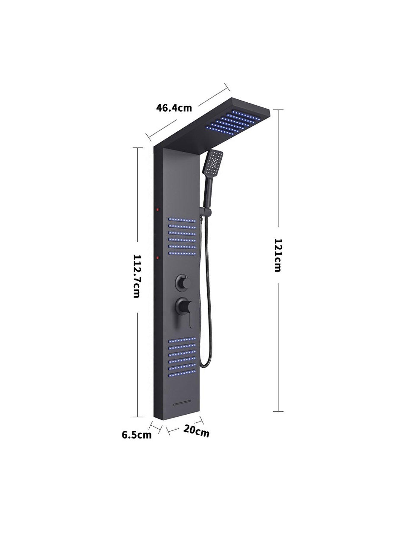 Image 6 of 6 of Living and Home Wall Mount Shower Panel Tower System with LED Lights
