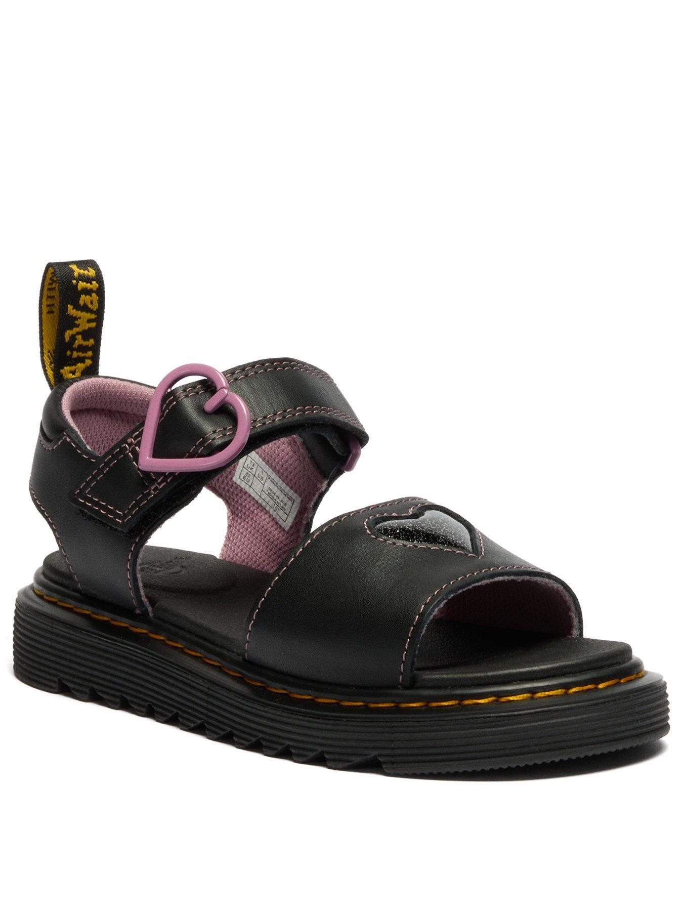 Image 2 of 7 of Dr Martens Junior Marlowe Hearts Leather Sandal - Black