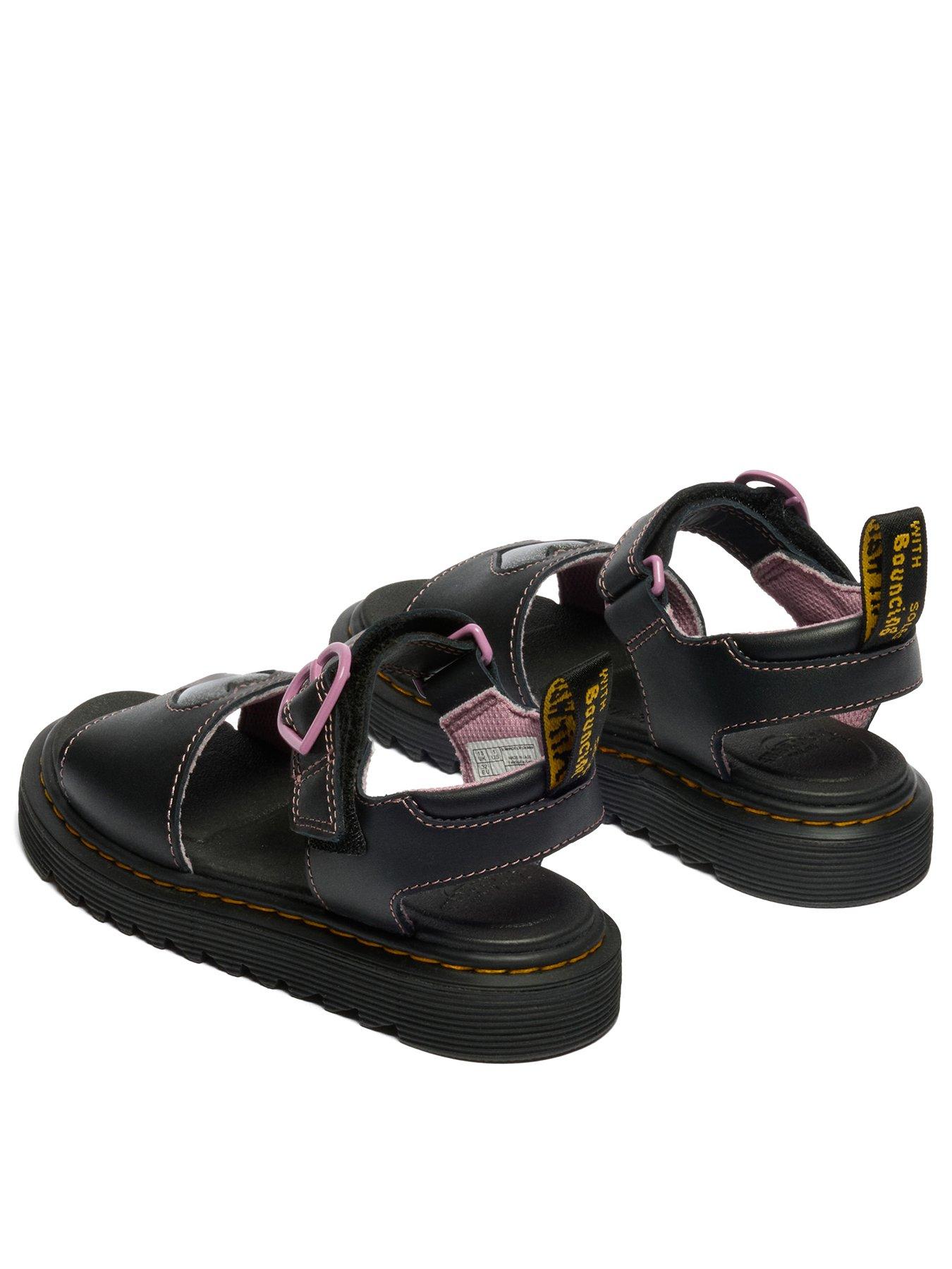 Image 3 of 7 of Dr Martens Junior Marlowe Hearts Leather Sandal - Black