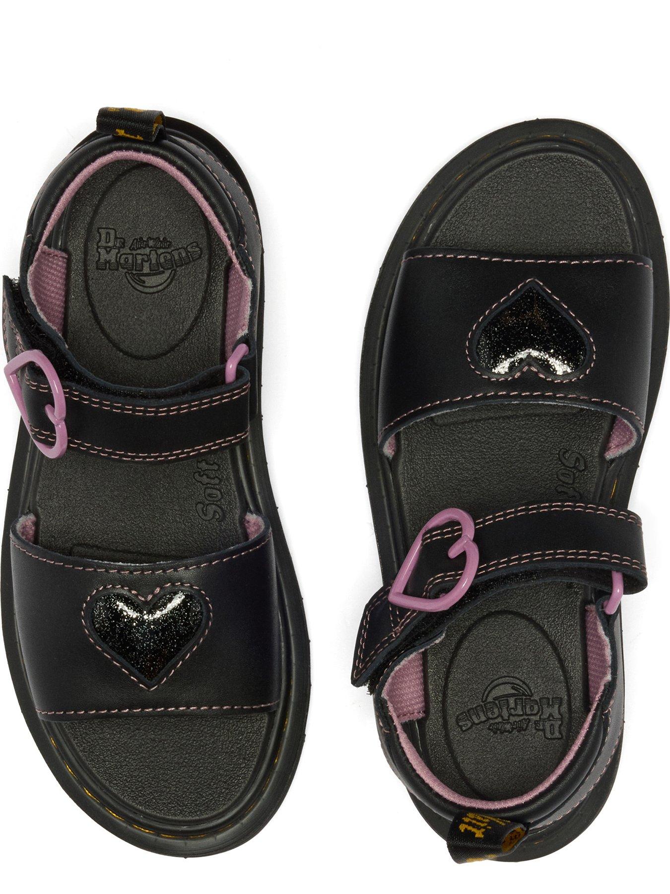Image 4 of 7 of Dr Martens Junior Marlowe Hearts Leather Sandal - Black