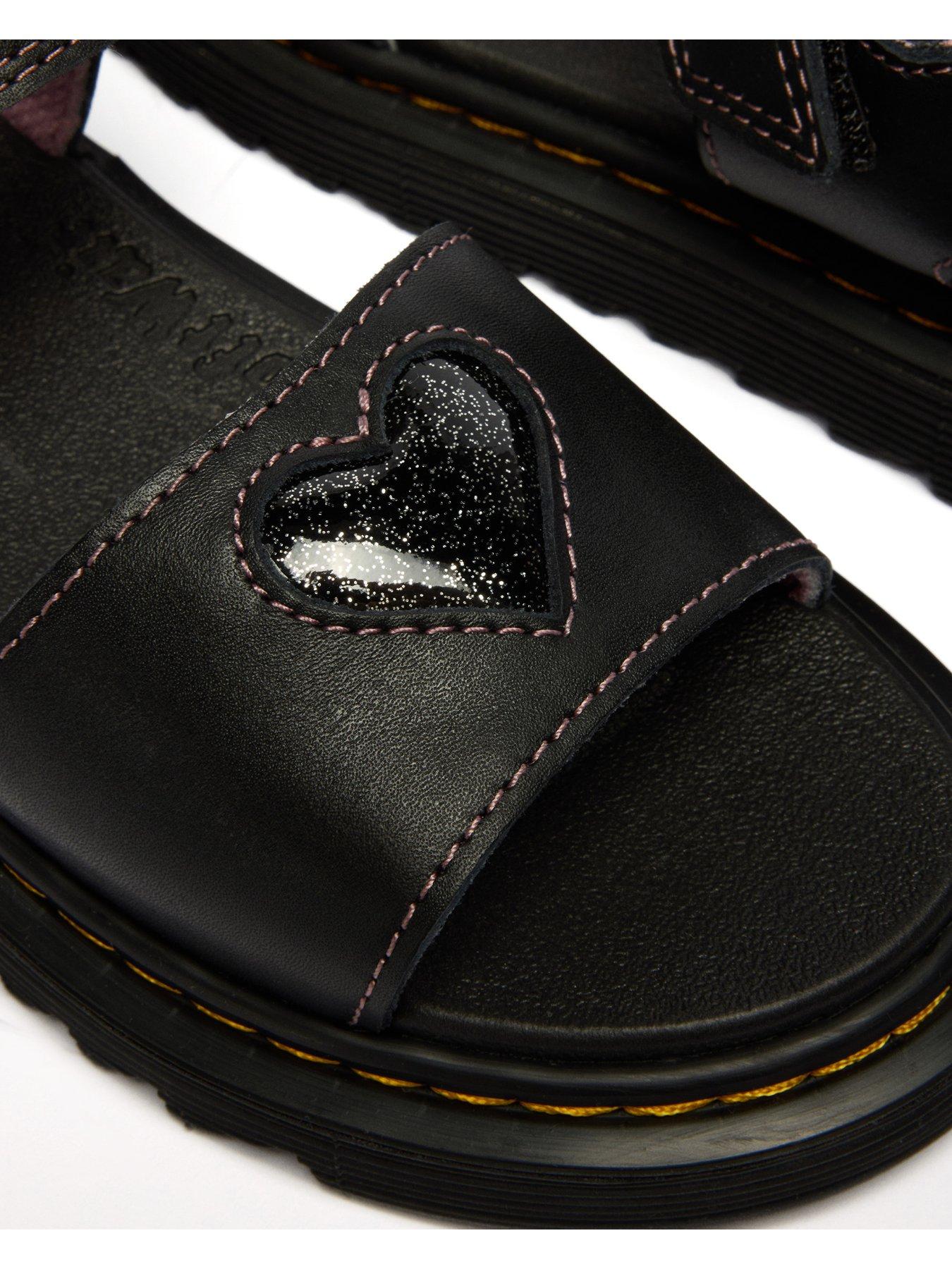 Image 7 of 7 of Dr Martens Junior Marlowe Hearts Leather Sandal - Black
