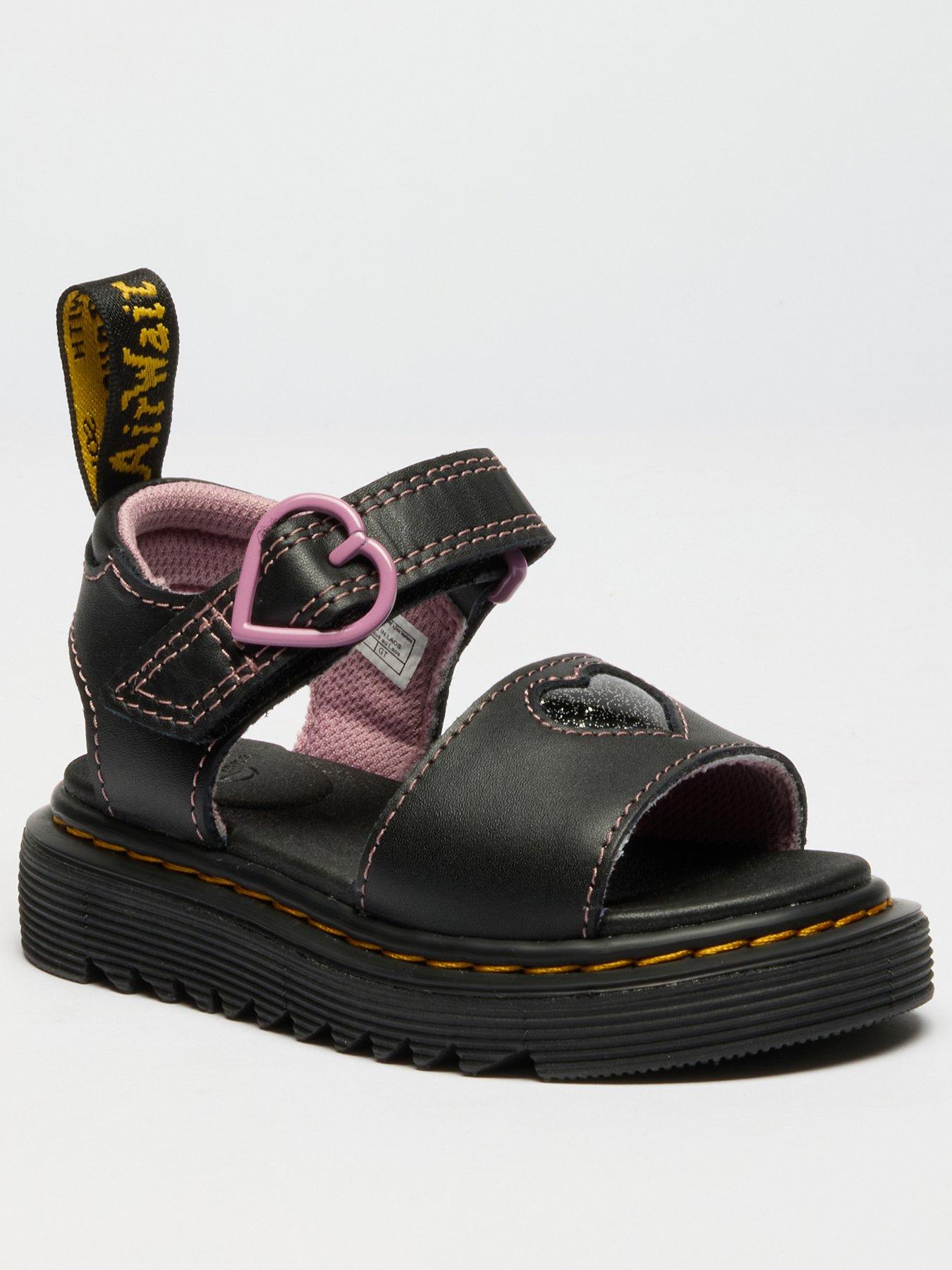 Image 2 of 7 of Dr Martens Toddler Marlowe Hearts Leather Sandal - Black