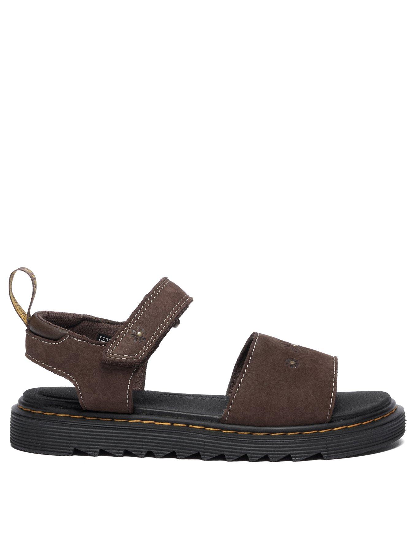 Dr Martens Youth Marlowe Flower Nubuck Sandal - Dark Brown