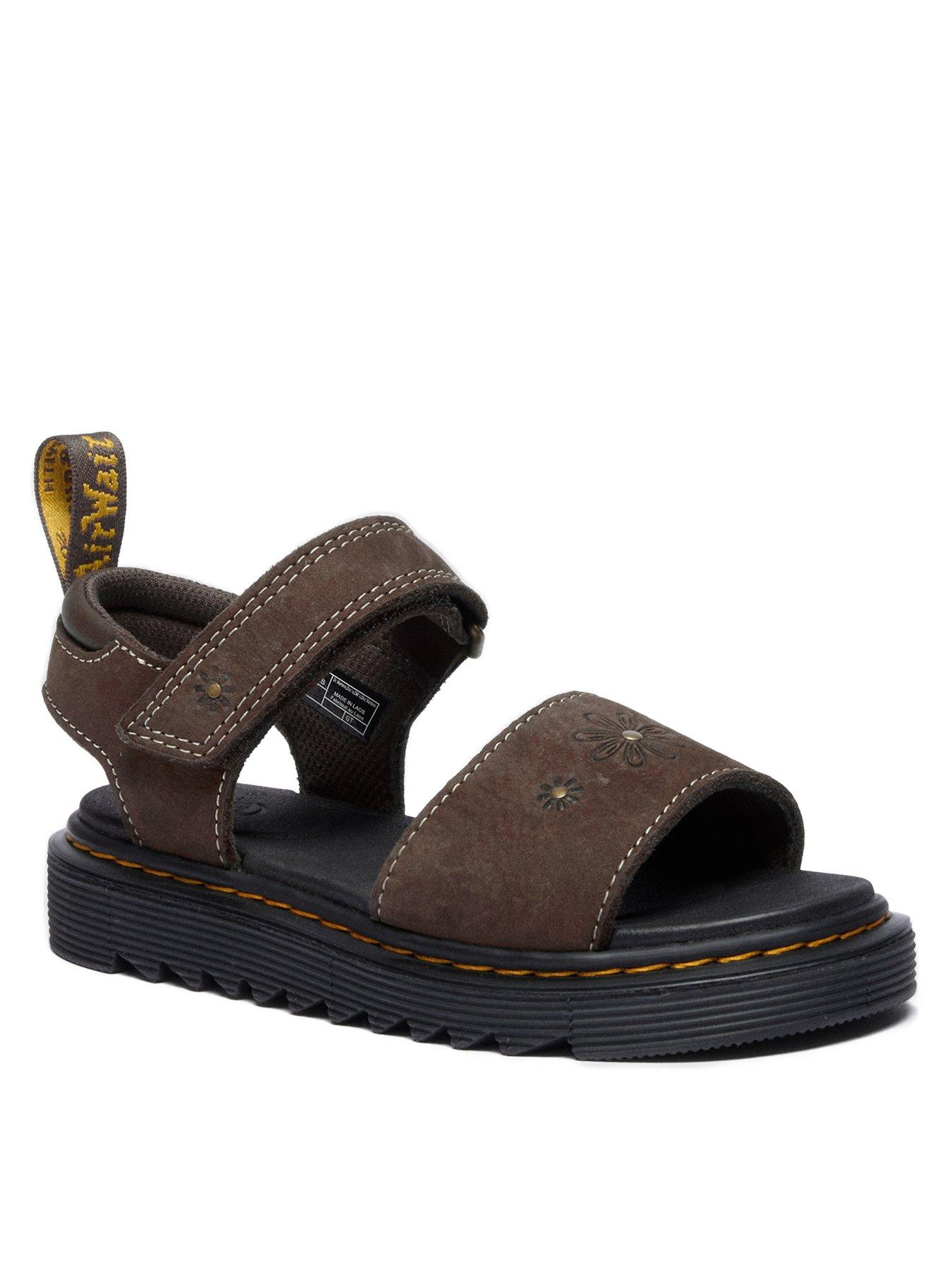 Image 2 of 7 of Dr Martens Junior Marlowe Flower J Sandal Dark Brown Tumbled Nubuck
