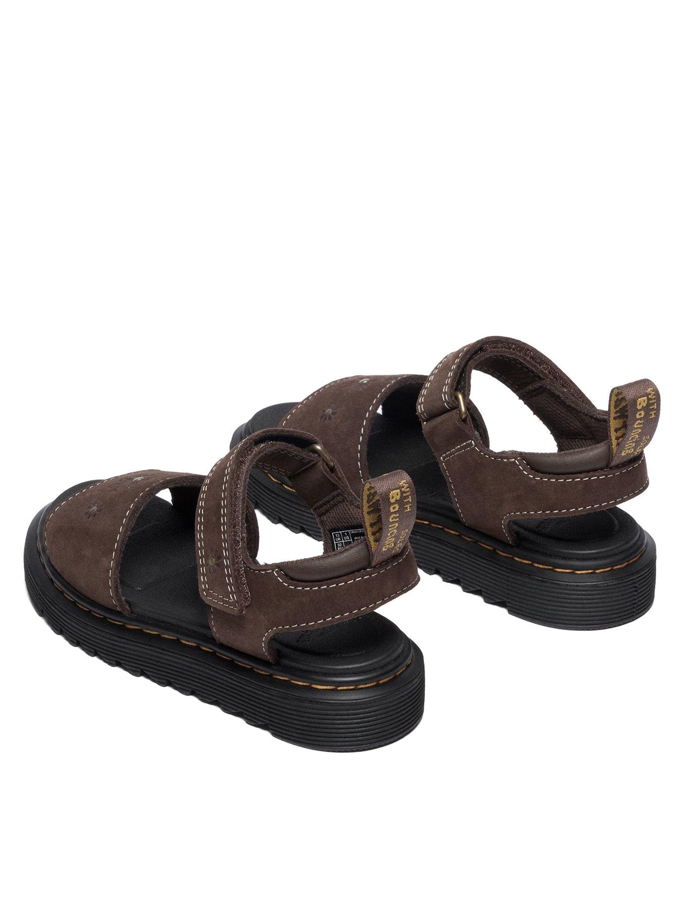 Image 3 of 7 of Dr Martens Junior Marlowe Flower J Sandal Dark Brown Tumbled Nubuck