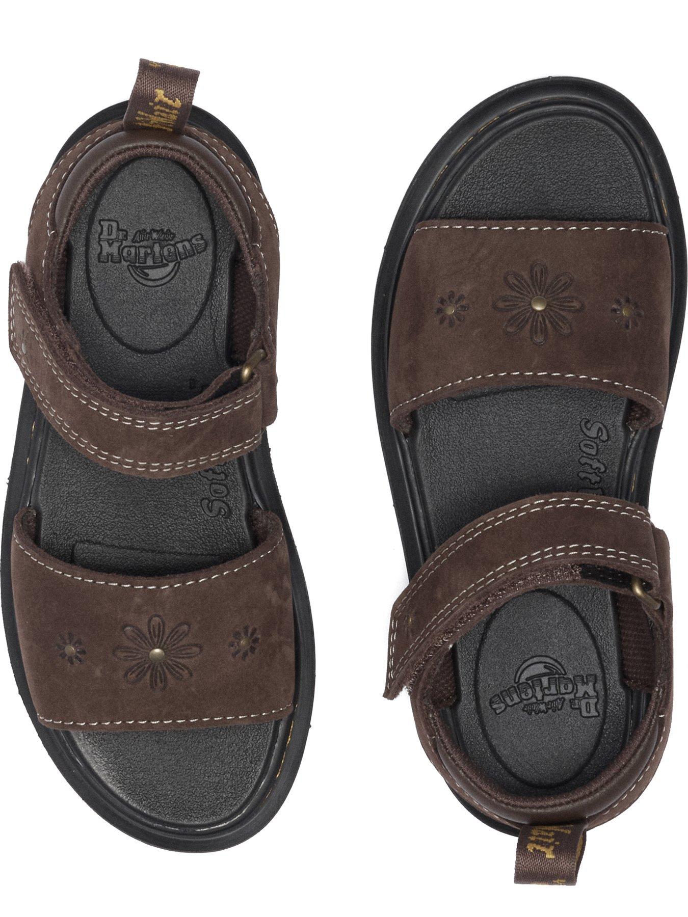 Image 4 of 7 of Dr Martens Junior Marlowe Flower J Sandal Dark Brown Tumbled Nubuck